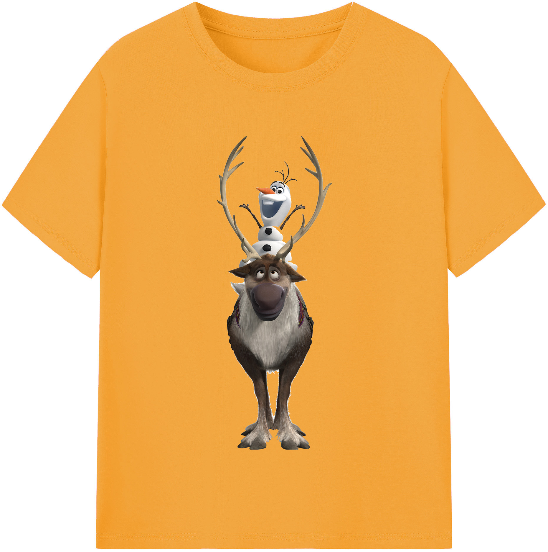 （画像用） アナと雪の女王 アンナ エルサ Frozen Anna Elsa 綿100％半袖Tシャツ（フロントプリント）