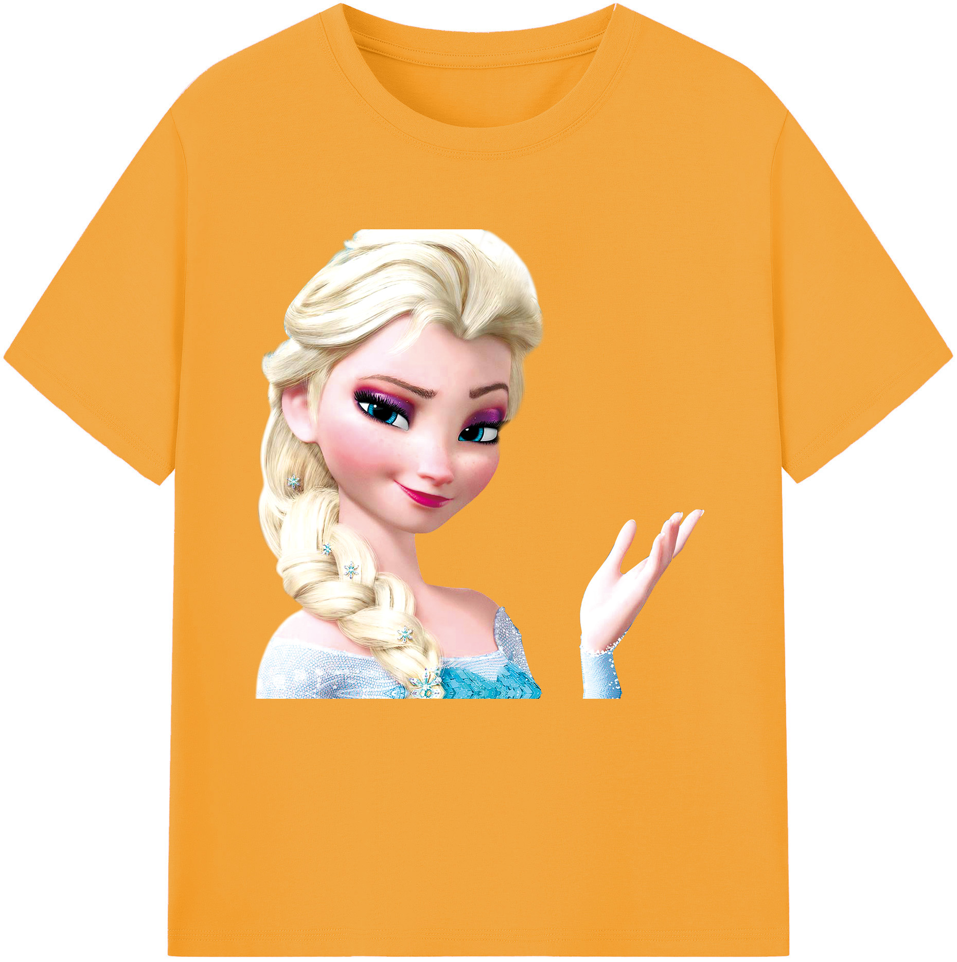 （画像用） アナと雪の女王 アンナ エルサ Frozen Anna Elsa 綿100％半袖Tシャツ（フロントプリント）