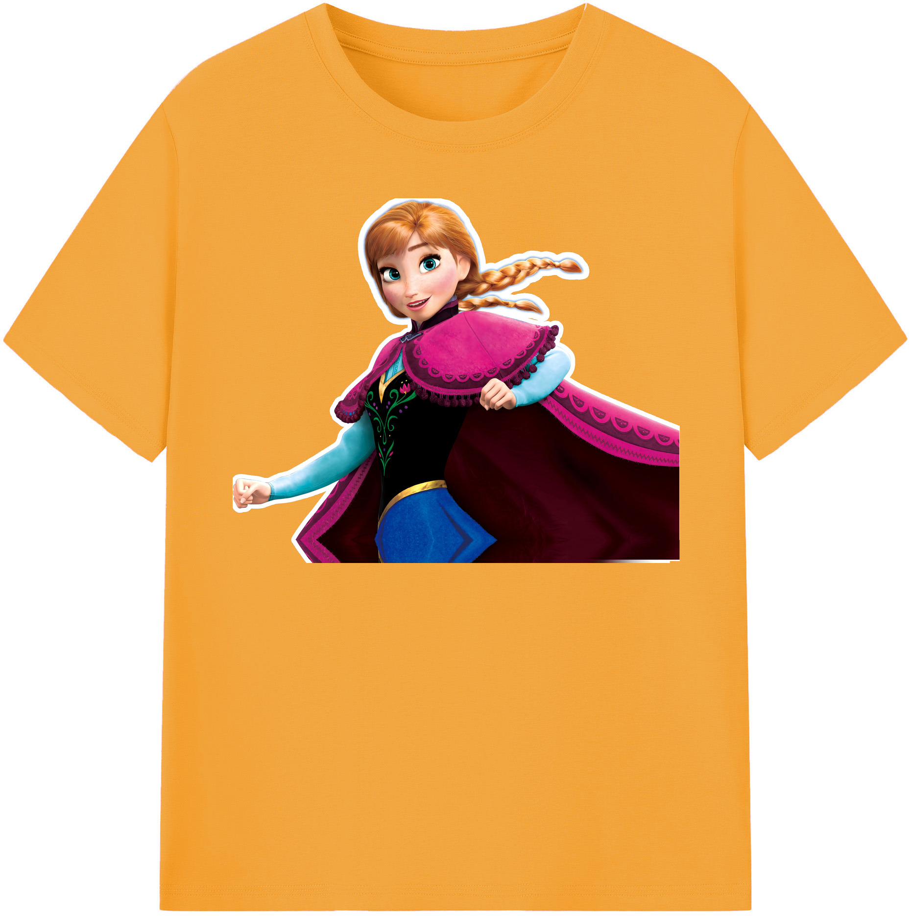 （画像用） アナと雪の女王 アンナ エルサ Frozen Anna Elsa 綿100％半袖Tシャツ（フロントプリント）