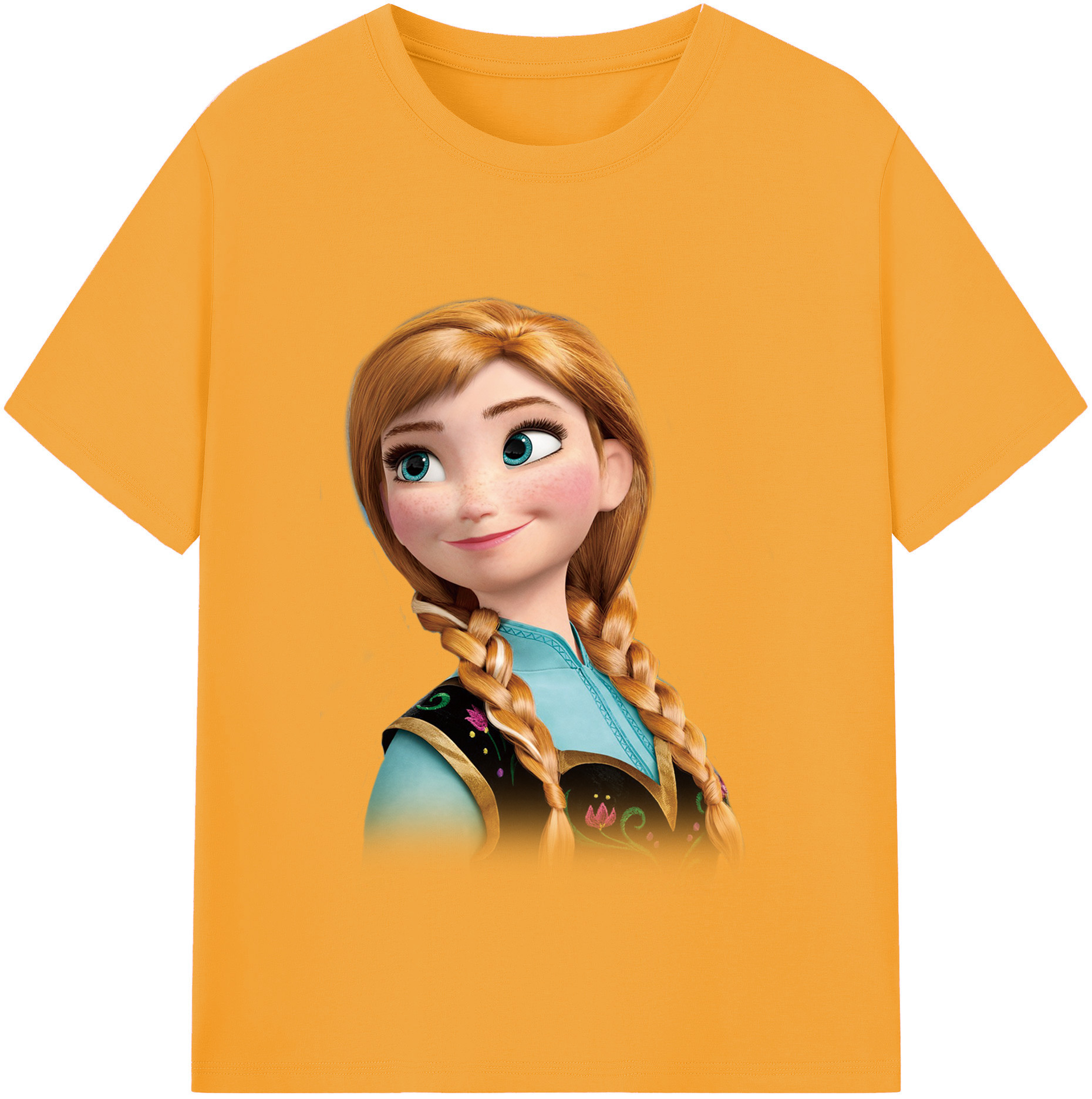 （画像用） アナと雪の女王 アンナ エルサ Frozen Anna Elsa 綿100％半袖Tシャツ（フロントプリント）