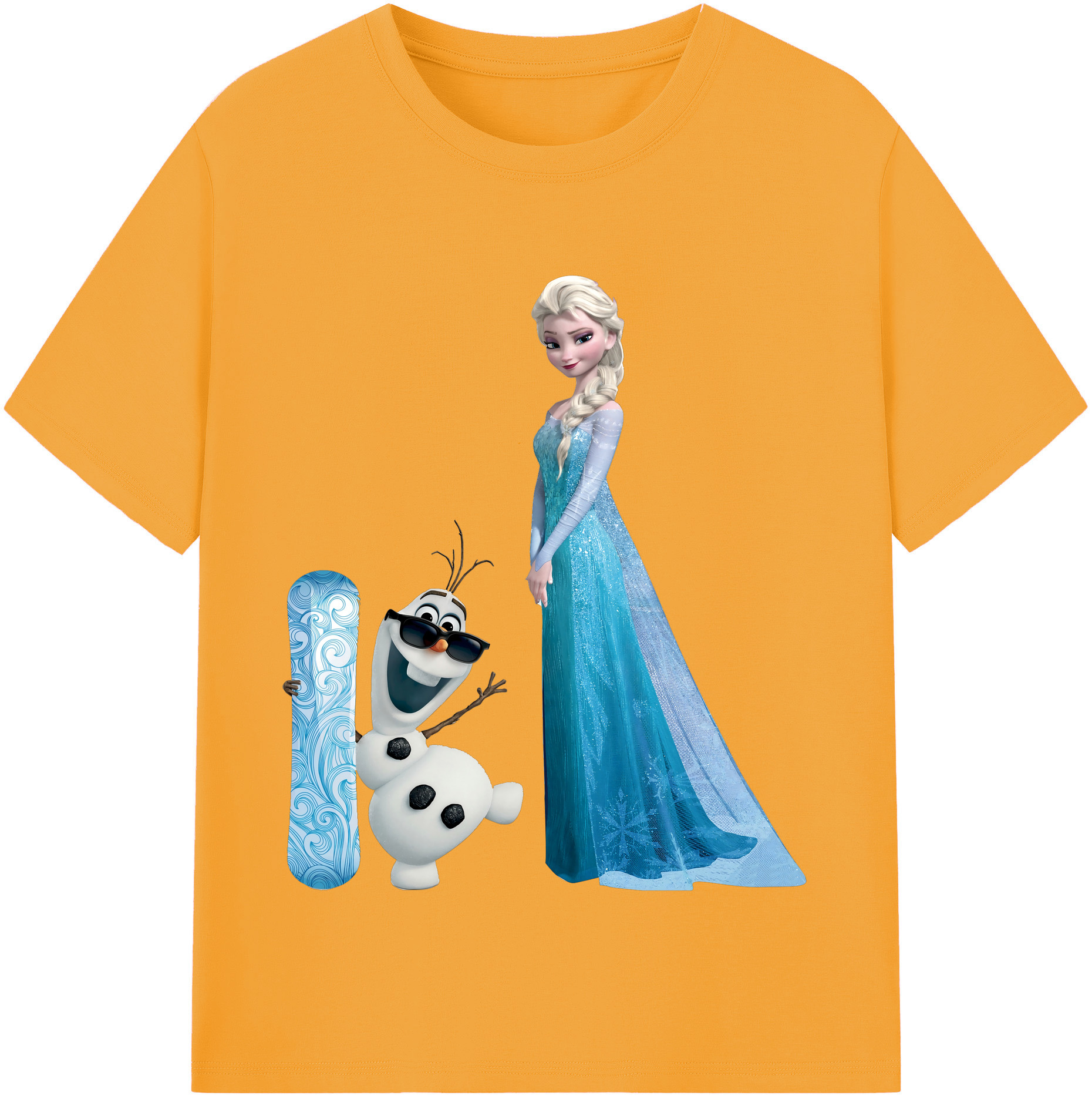 （画像用） アナと雪の女王 アンナ エルサ Frozen Anna Elsa 綿100％半袖Tシャツ（フロントプリント）