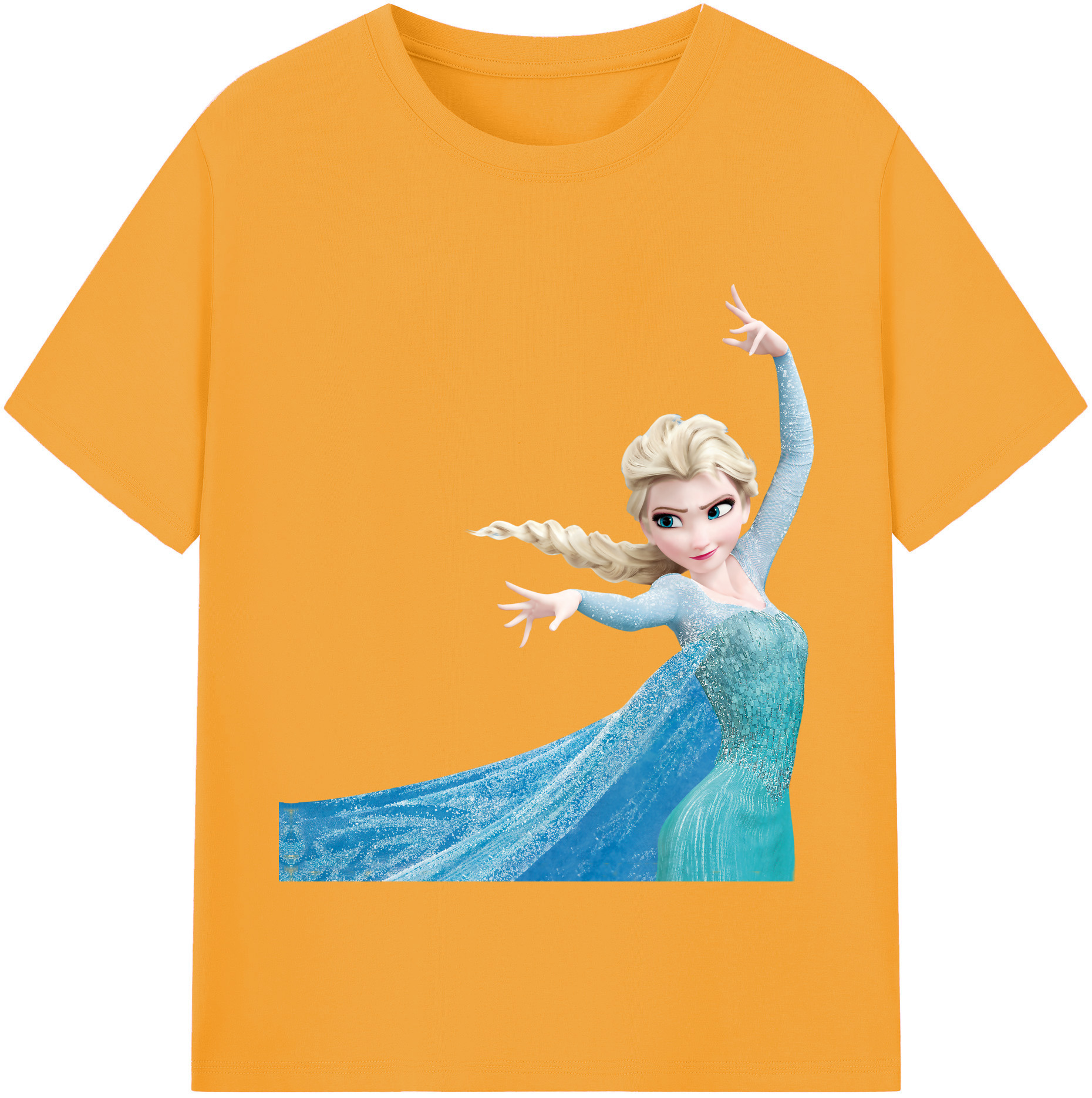 （画像用） アナと雪の女王 アンナ エルサ Frozen Anna Elsa 綿100％半袖Tシャツ（フロントプリント）