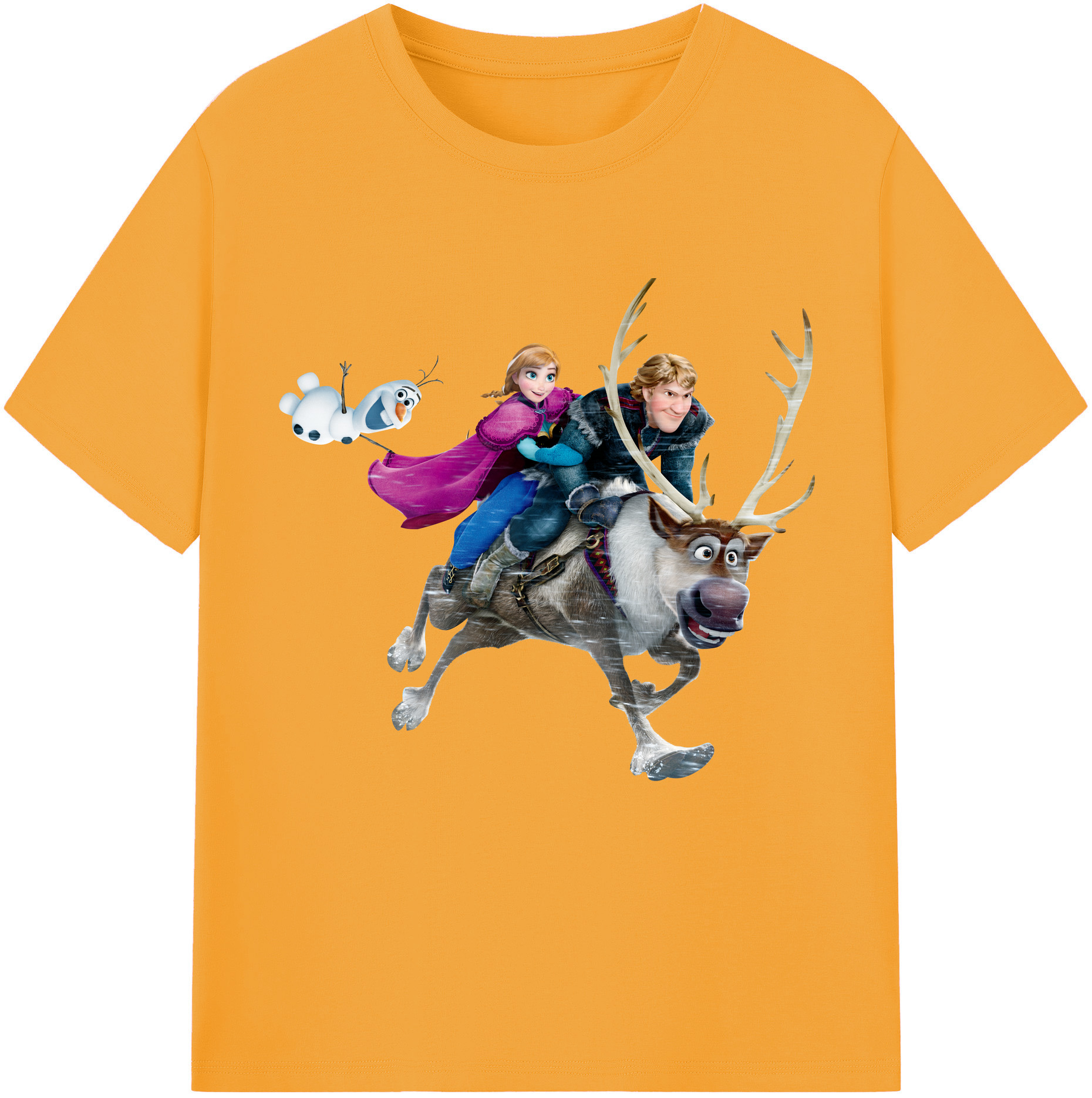 （画像用） アナと雪の女王 アンナ エルサ Frozen Anna Elsa 綿100％半袖Tシャツ（フロントプリント）