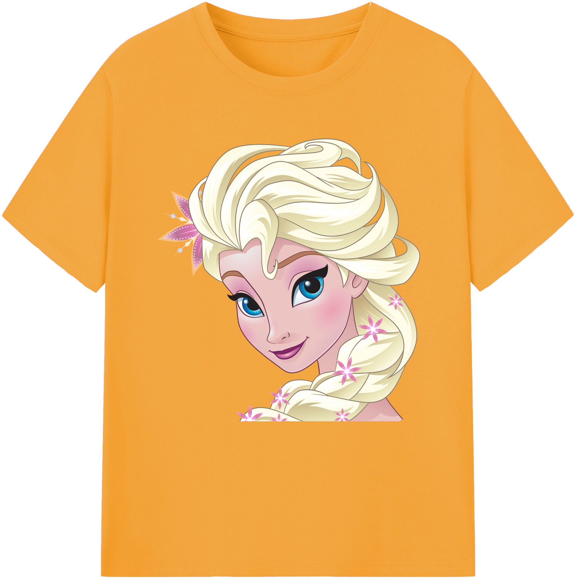 （画像用） アナと雪の女王 アンナ エルサ Frozen Anna Elsa 綿100％半袖Tシャツ（フロントプリント）