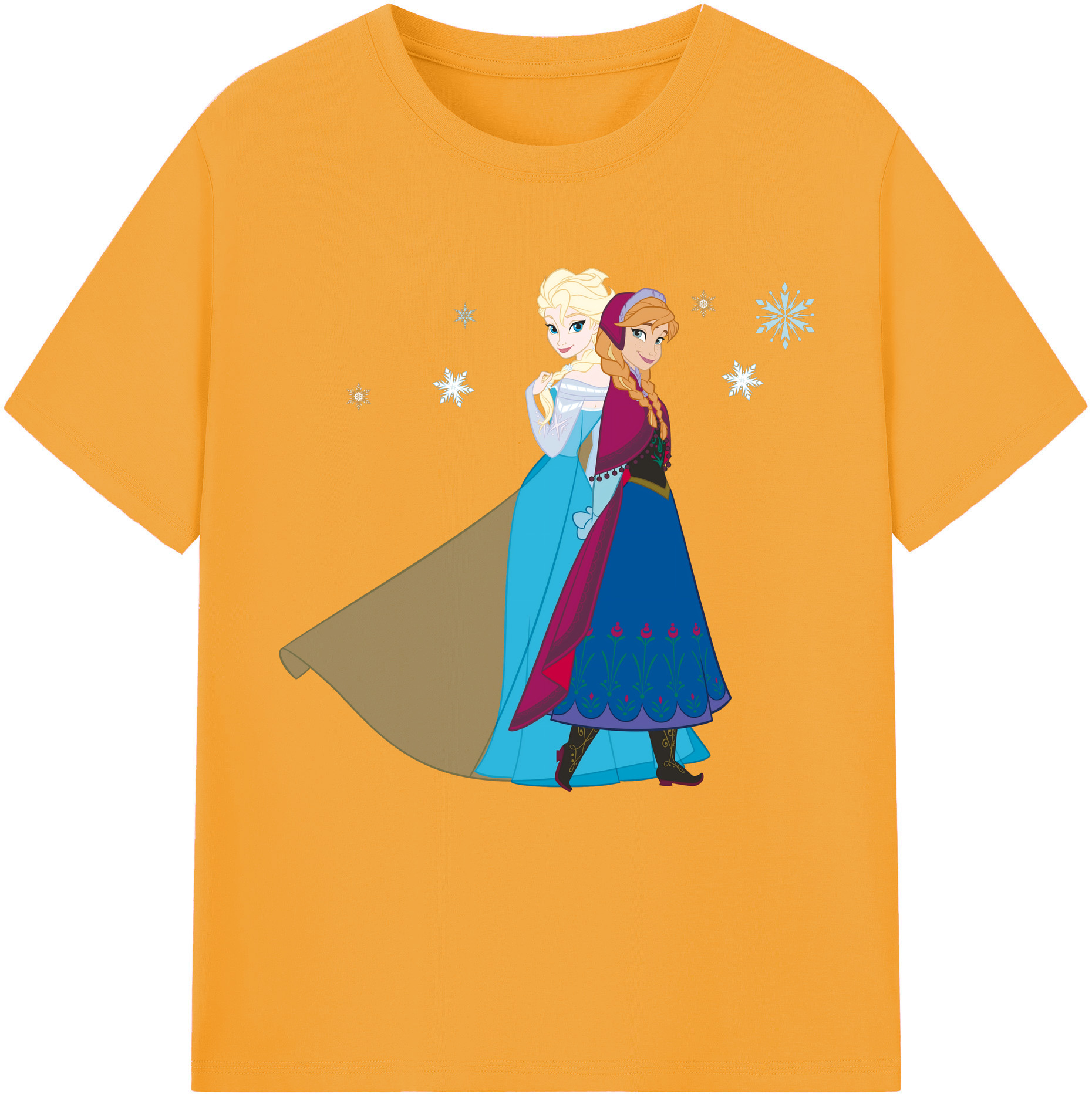 （画像用） アナと雪の女王 アンナ エルサ Frozen Anna Elsa 綿100％半袖Tシャツ（フロントプリント）