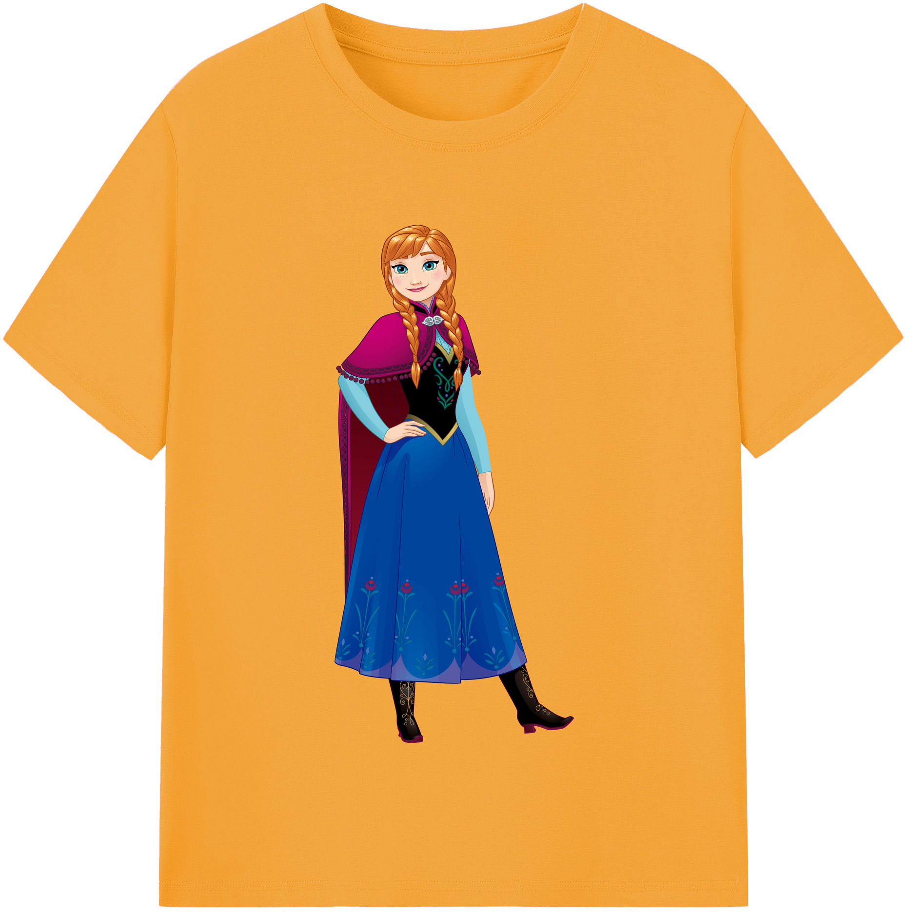 （画像用） アナと雪の女王 アンナ エルサ Frozen Anna Elsa 綿100％半袖Tシャツ（フロントプリント）