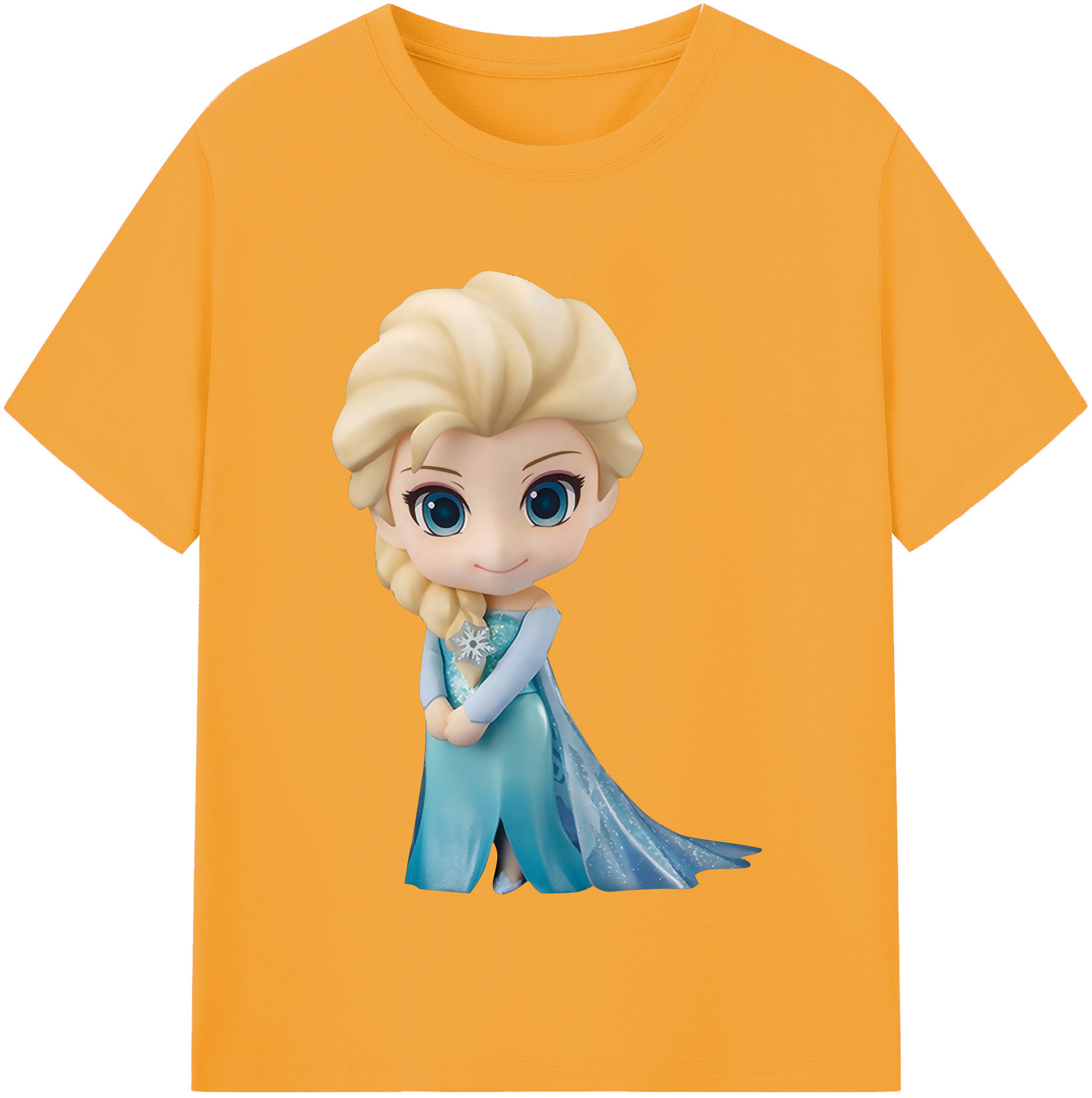 （画像用） アナと雪の女王 アンナ エルサ Frozen Anna Elsa 綿100％半袖Tシャツ（フロントプリント）