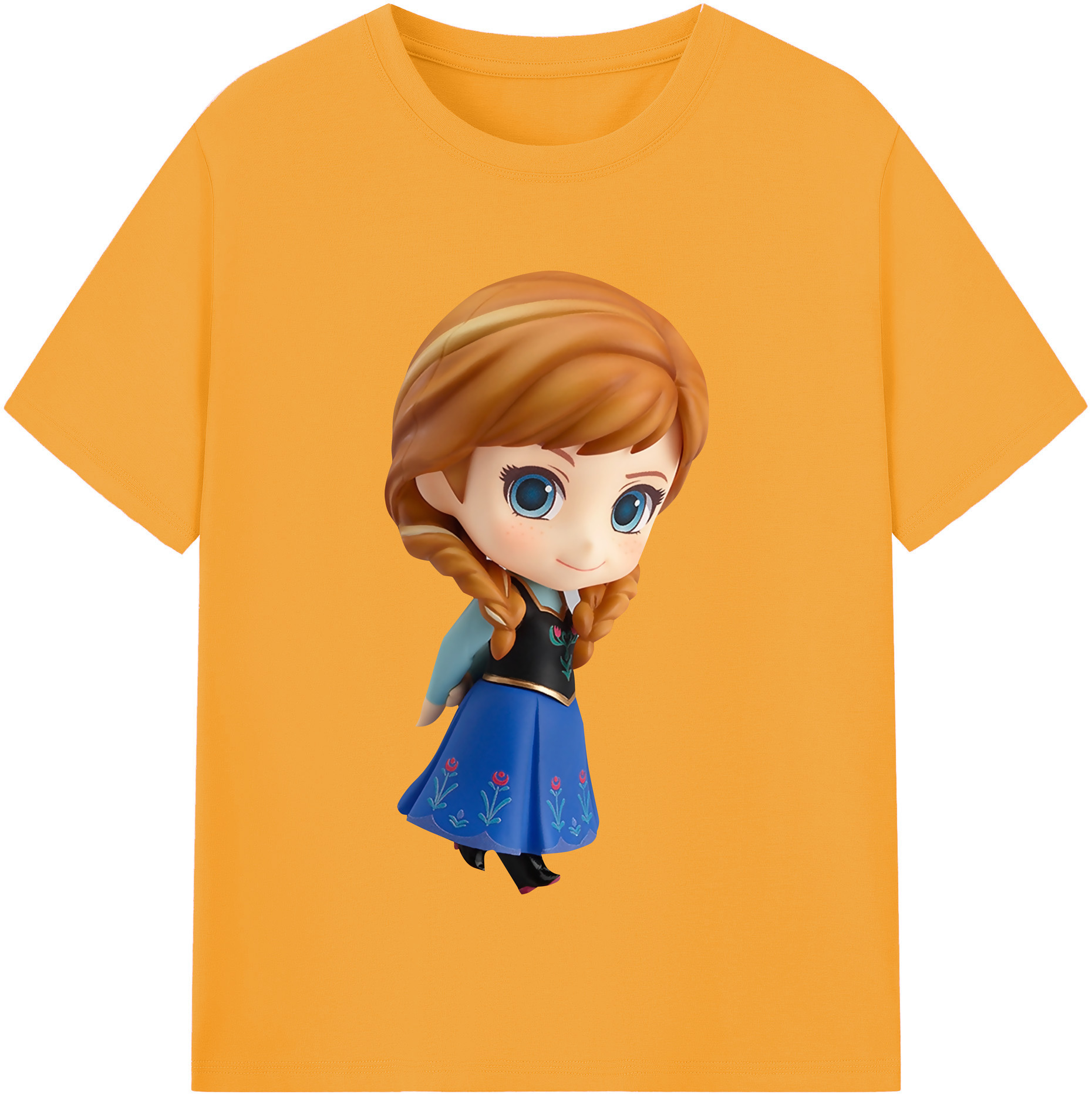 （画像用） アナと雪の女王 アンナ エルサ Frozen Anna Elsa 綿100％半袖Tシャツ（フロントプリント）