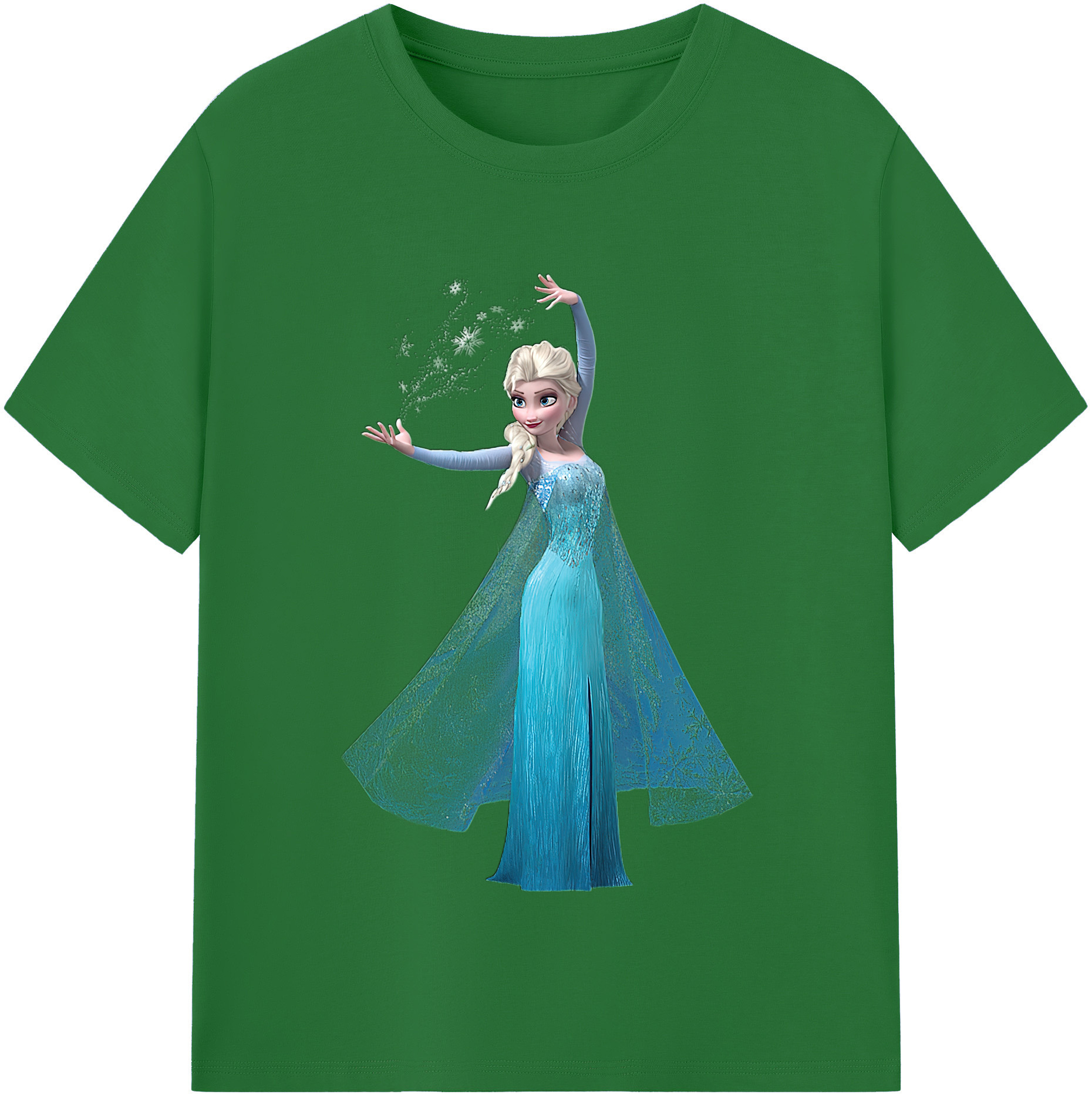 （画像用） アナと雪の女王 アンナ エルサ Frozen Anna Elsa 綿100％半袖Tシャツ（フロントプリント）