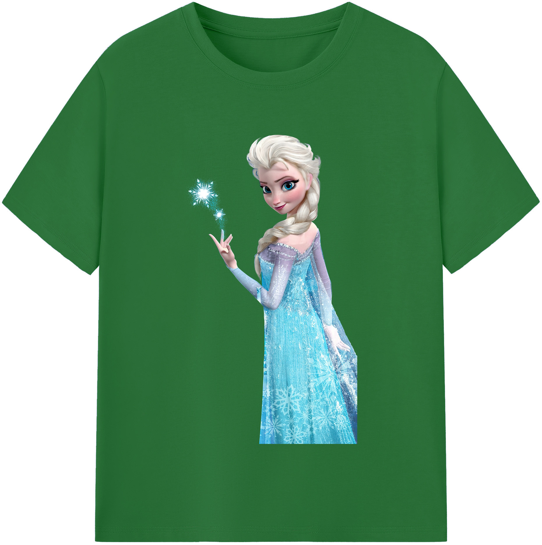 （画像用） アナと雪の女王 アンナ エルサ Frozen Anna Elsa 綿100％半袖Tシャツ（フロントプリント）