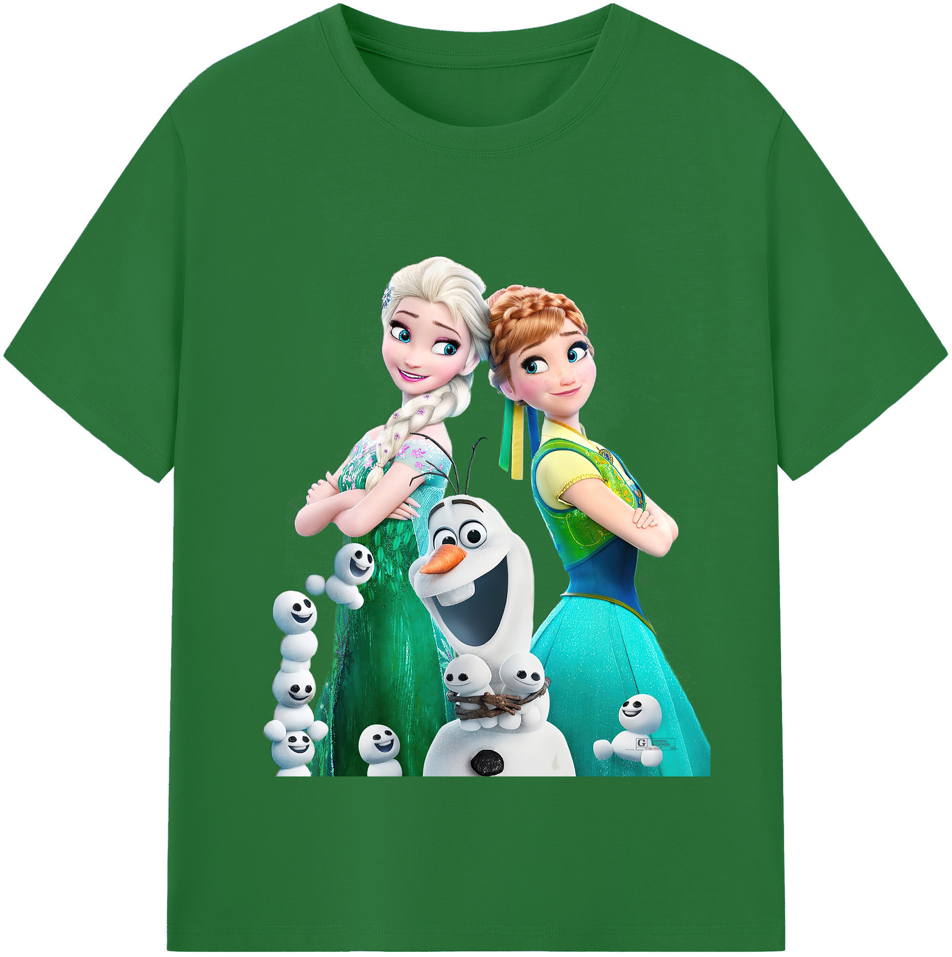（画像用） アナと雪の女王 アンナ エルサ Frozen Anna Elsa 綿100％半袖Tシャツ（フロントプリント）