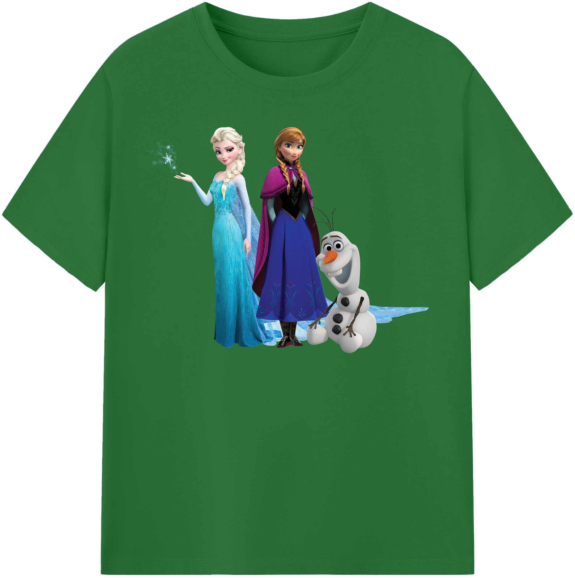（画像用） アナと雪の女王 アンナ エルサ Frozen Anna Elsa 綿100％半袖Tシャツ（フロントプリント）
