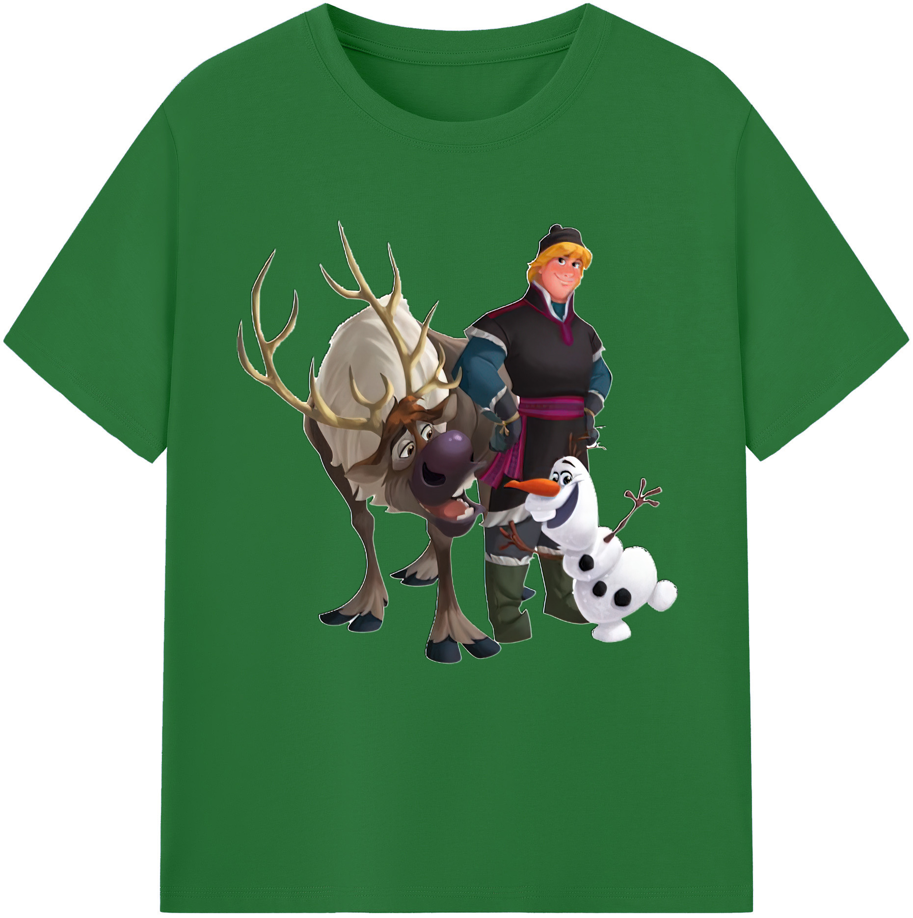 （画像用） アナと雪の女王 アンナ エルサ Frozen Anna Elsa 綿100％半袖Tシャツ（フロントプリント）