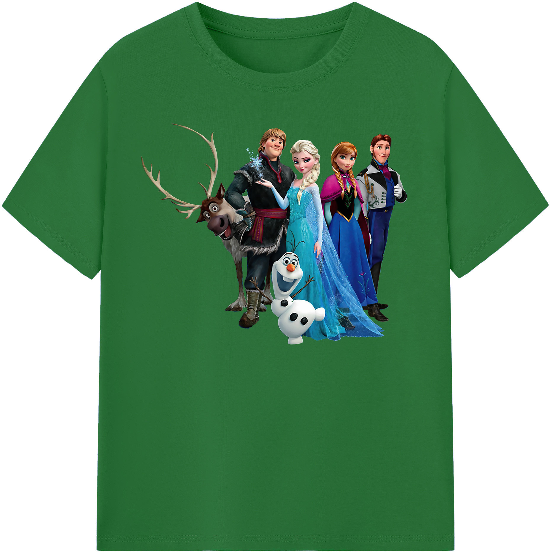 （画像用） アナと雪の女王 アンナ エルサ Frozen Anna Elsa 綿100％半袖Tシャツ（フロントプリント）