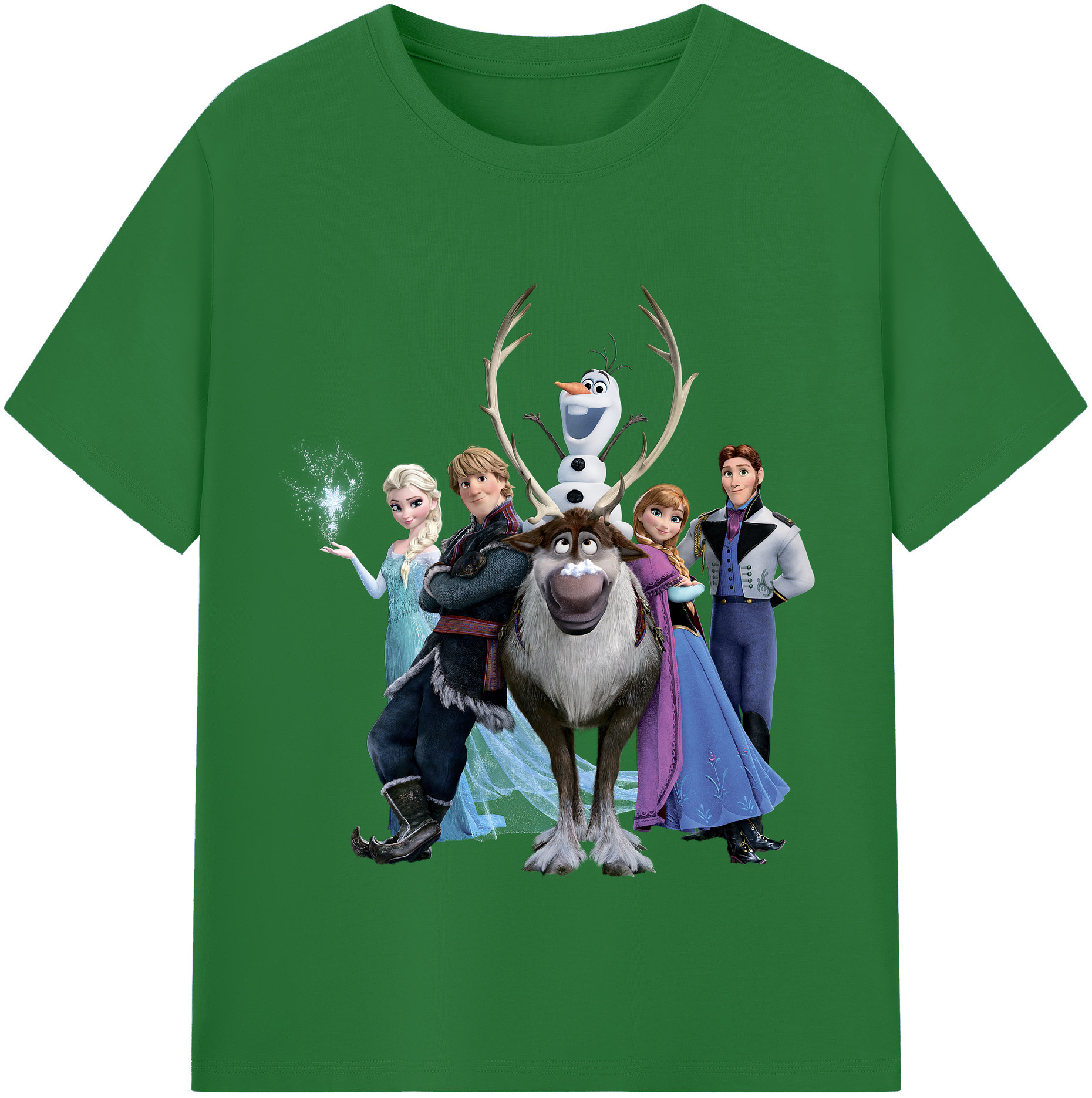 （画像用） アナと雪の女王 アンナ エルサ Frozen Anna Elsa 綿100％半袖Tシャツ（フロントプリント）