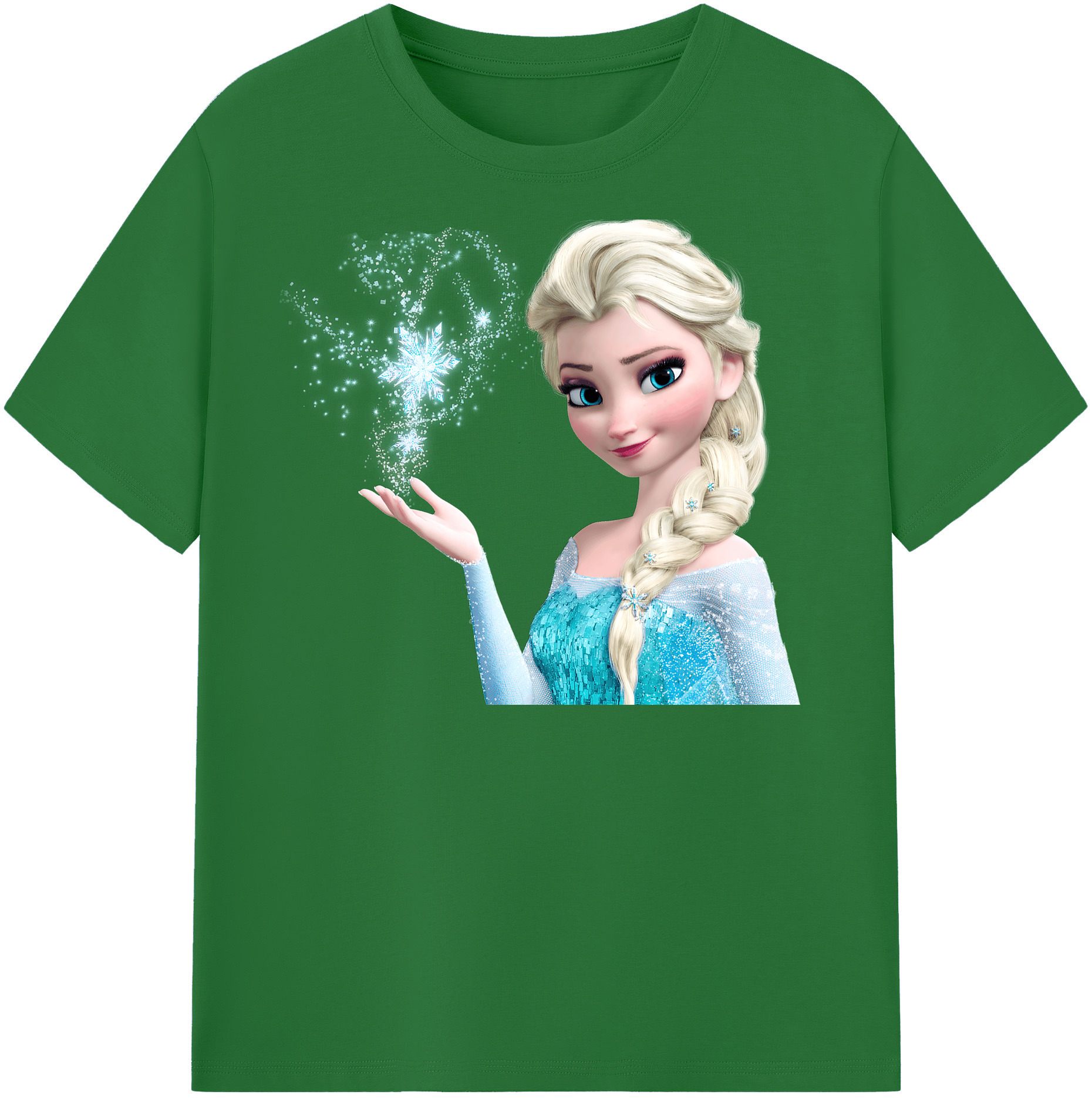 （画像用） アナと雪の女王 アンナ エルサ Frozen Anna Elsa 綿100％半袖Tシャツ（フロントプリント）