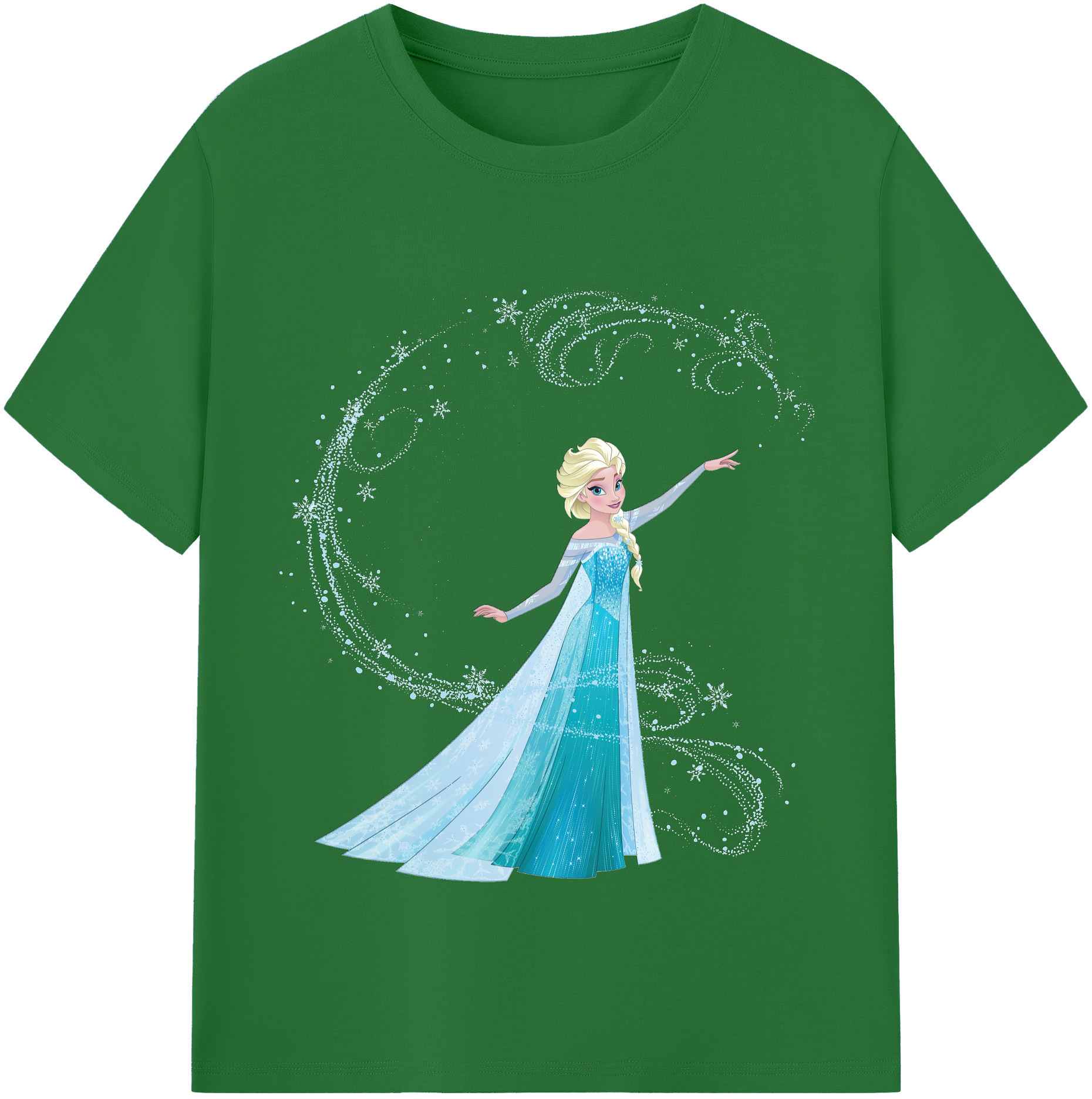 アナと雪の女王 アンナ エルサ Frozen Anna Elsa 綿100％半袖Tシャツ（フロントプリント）