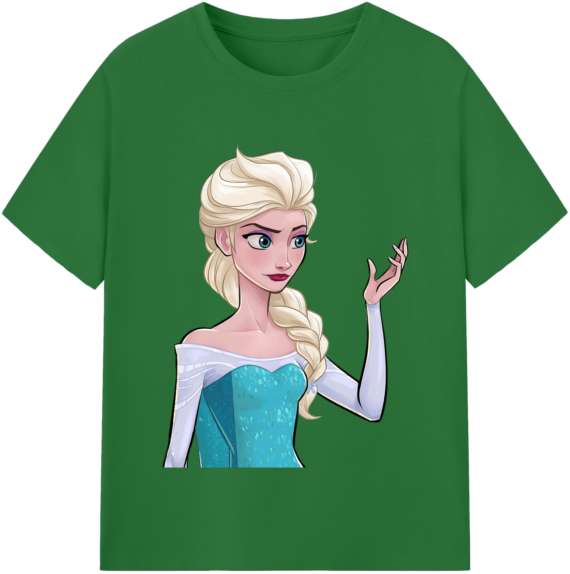 （画像用） アナと雪の女王 アンナ エルサ Frozen Anna Elsa 綿100％半袖Tシャツ（フロントプリント）