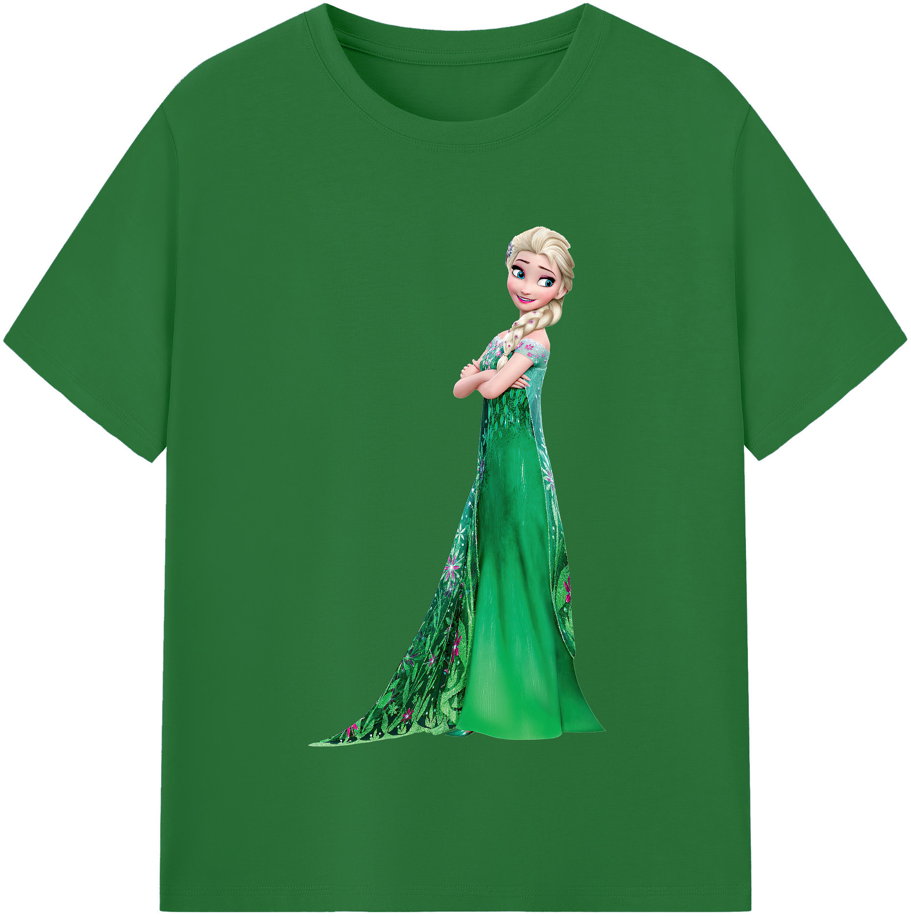 （画像用） アナと雪の女王 アンナ エルサ Frozen Anna Elsa 綿100％半袖Tシャツ（フロントプリント）