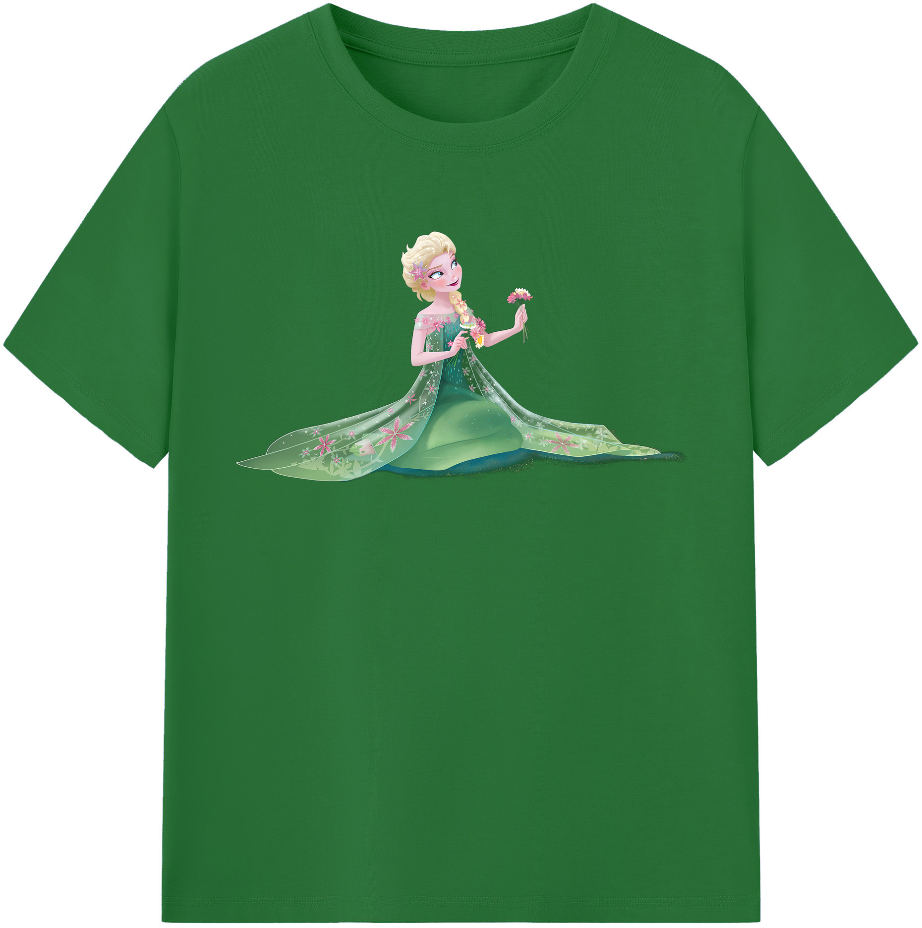 （画像用） アナと雪の女王 アンナ エルサ Frozen Anna Elsa 綿100％半袖Tシャツ（フロントプリント）