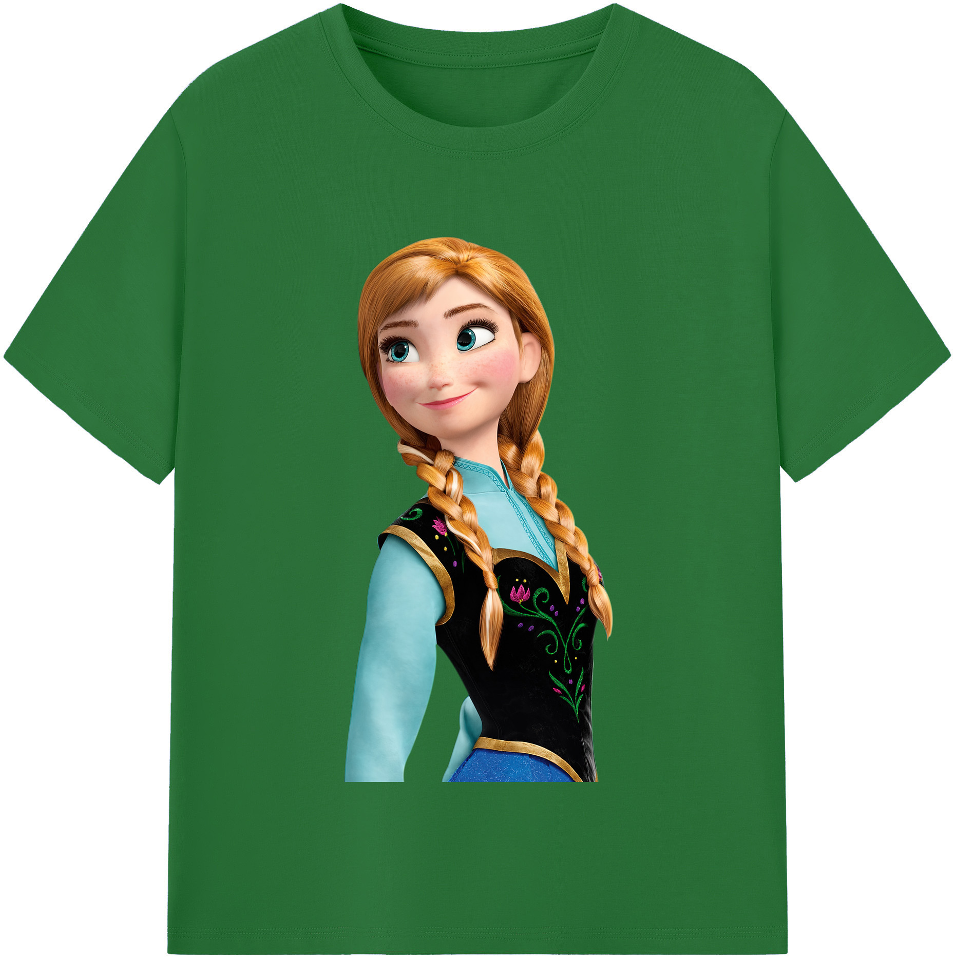 （画像用） アナと雪の女王 アンナ エルサ Frozen Anna Elsa 綿100％半袖Tシャツ（フロントプリント）