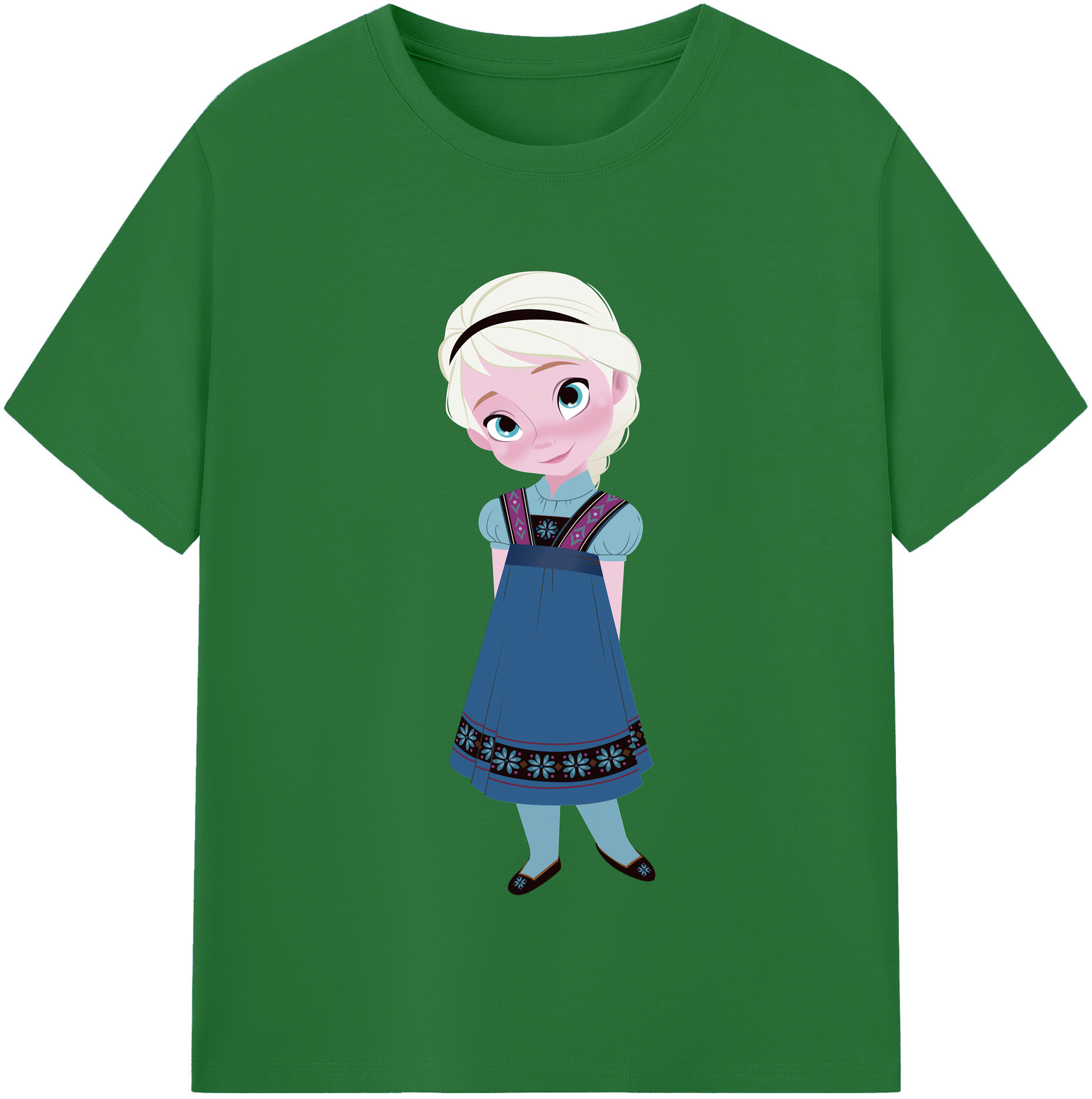 アナと雪の女王 アンナ エルサ Frozen Anna Elsa 綿100％半袖Tシャツ（フロントプリント）