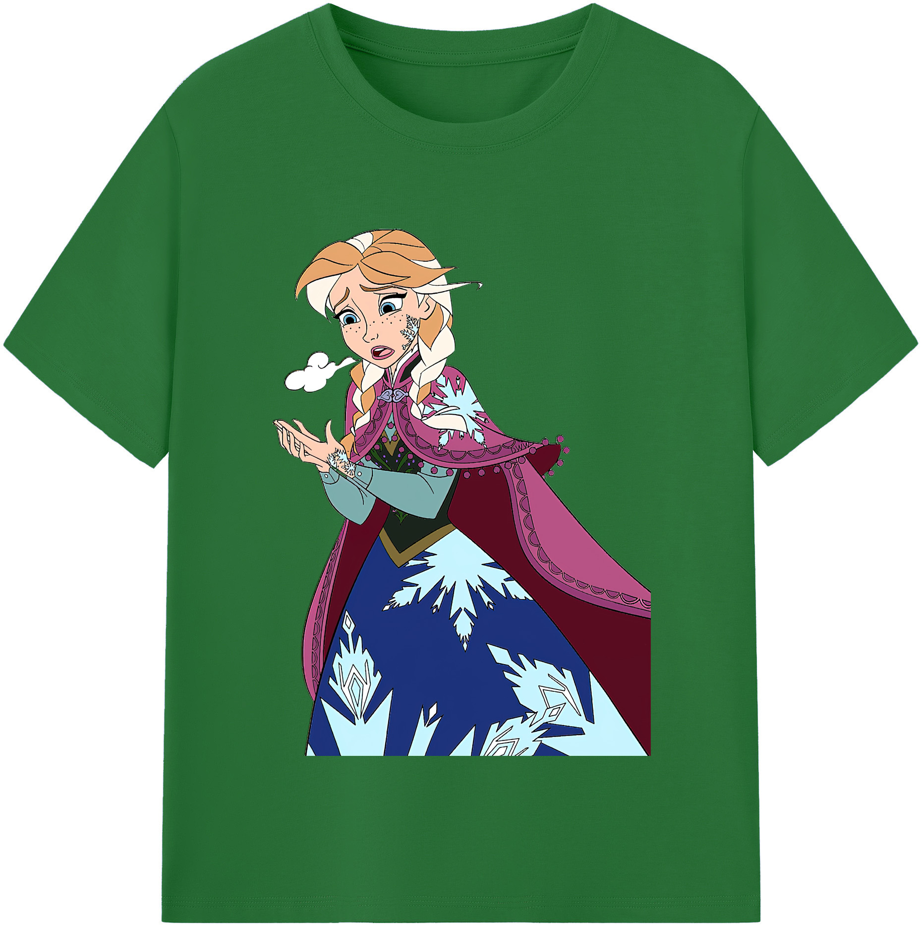 （画像用） アナと雪の女王 アンナ エルサ Frozen Anna Elsa 綿100％半袖Tシャツ（フロントプリント）