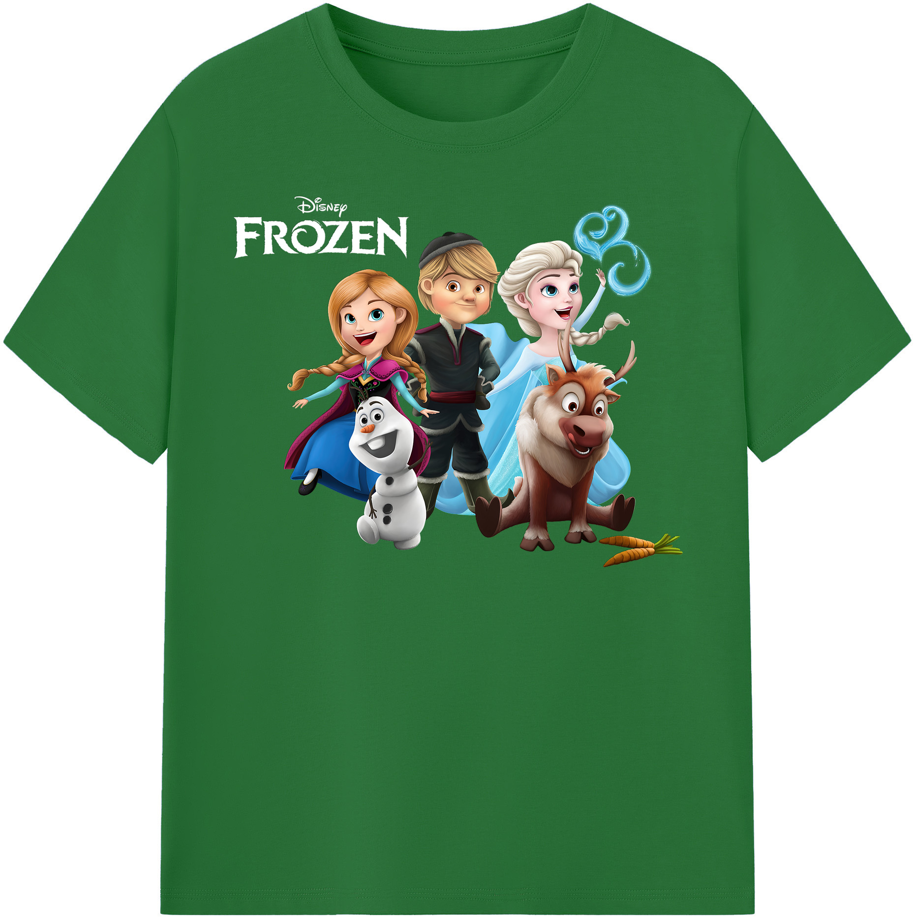 （画像用） アナと雪の女王 アンナ エルサ Frozen Anna Elsa 綿100％半袖Tシャツ（フロントプリント）