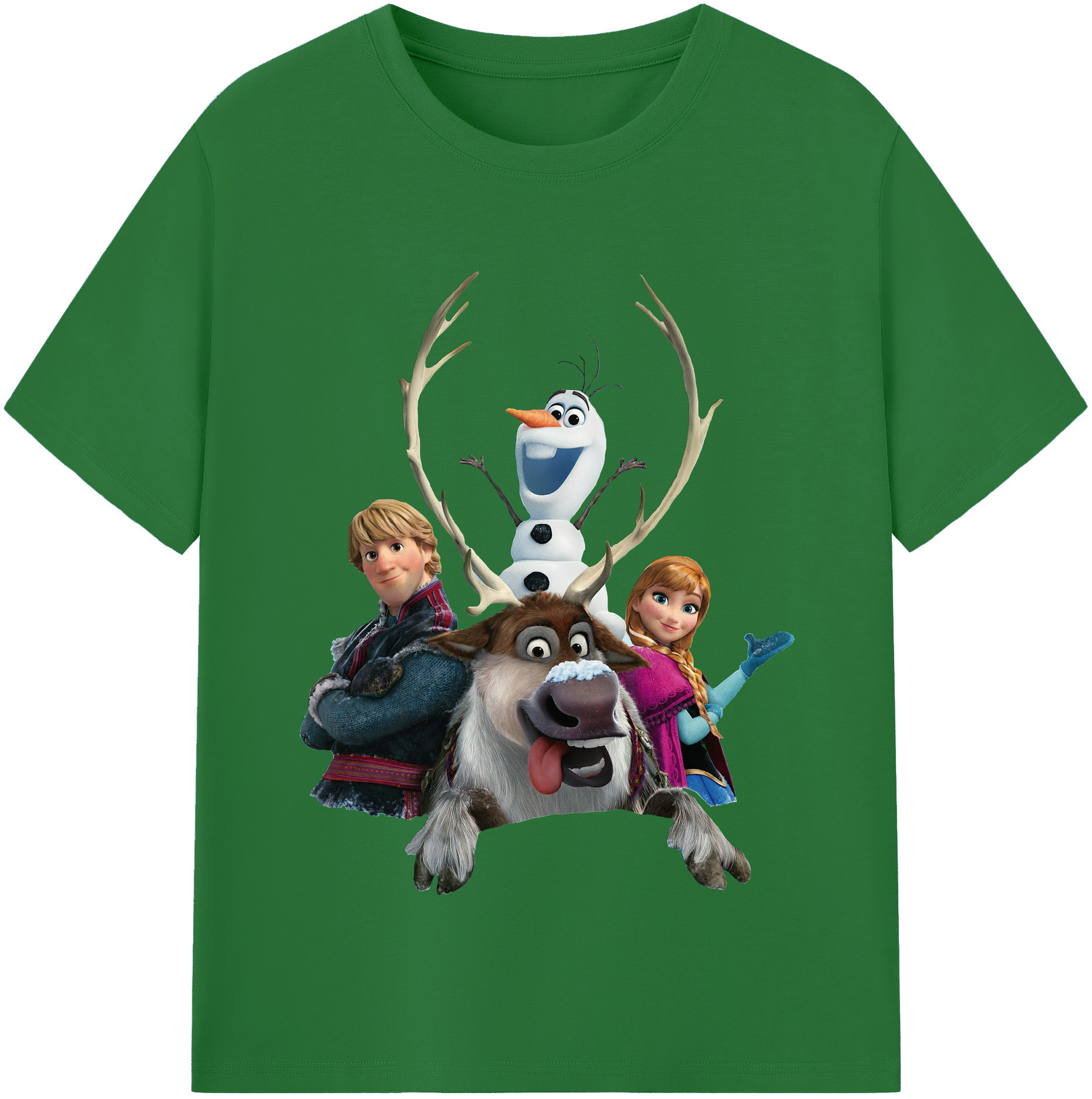 （画像用） アナと雪の女王 アンナ エルサ Frozen Anna Elsa 綿100％半袖Tシャツ（フロントプリント）