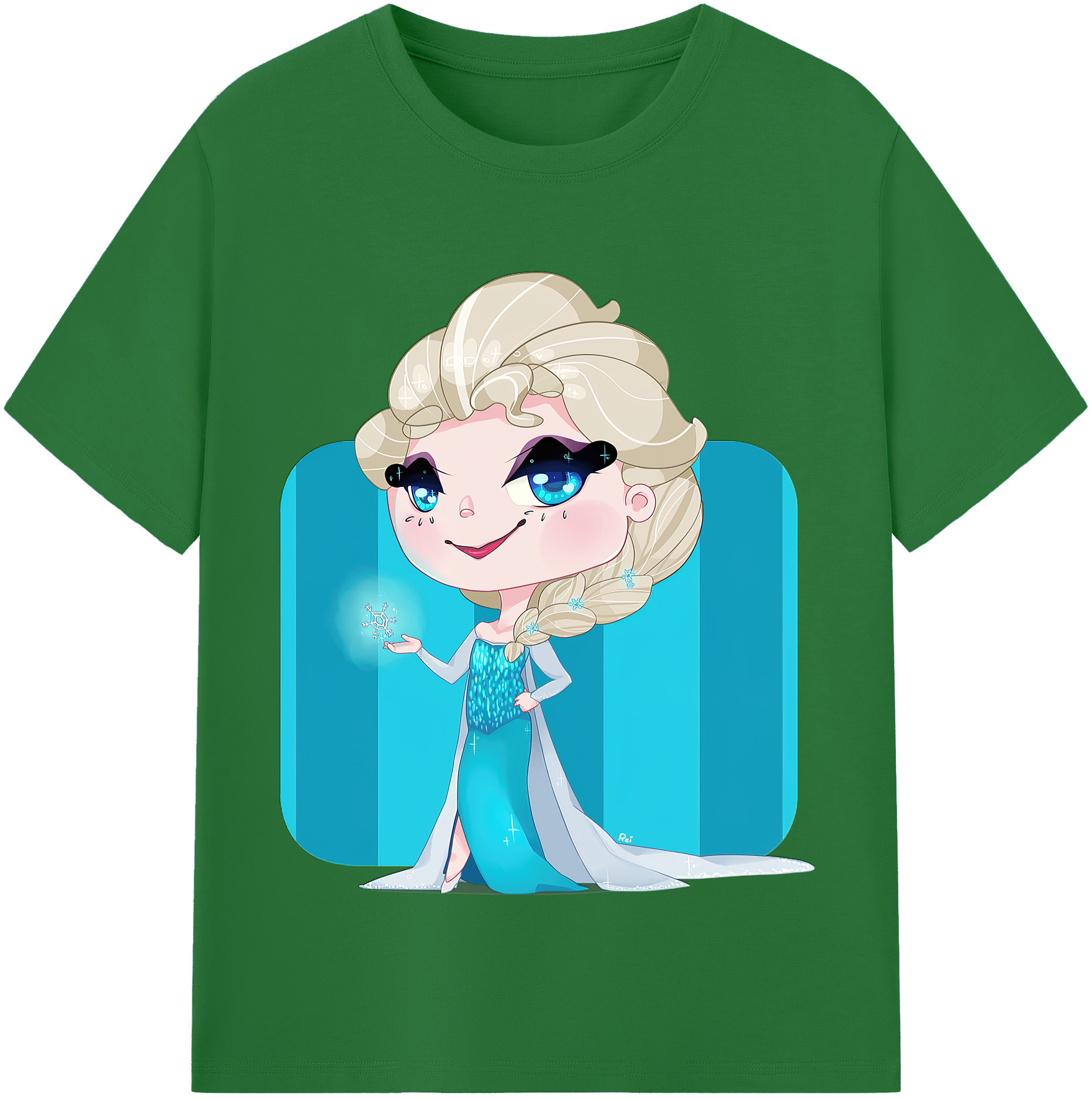 （画像用） アナと雪の女王 アンナ エルサ Frozen Anna Elsa 綿100％半袖Tシャツ（フロントプリント）