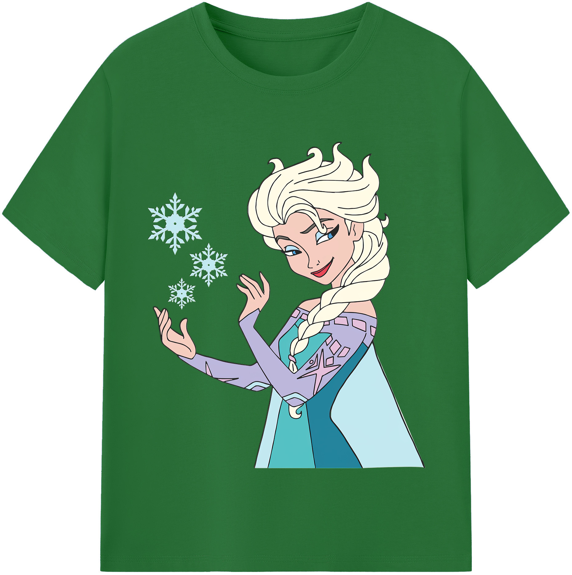 （画像用） アナと雪の女王 アンナ エルサ Frozen Anna Elsa 綿100％半袖Tシャツ（フロントプリント）