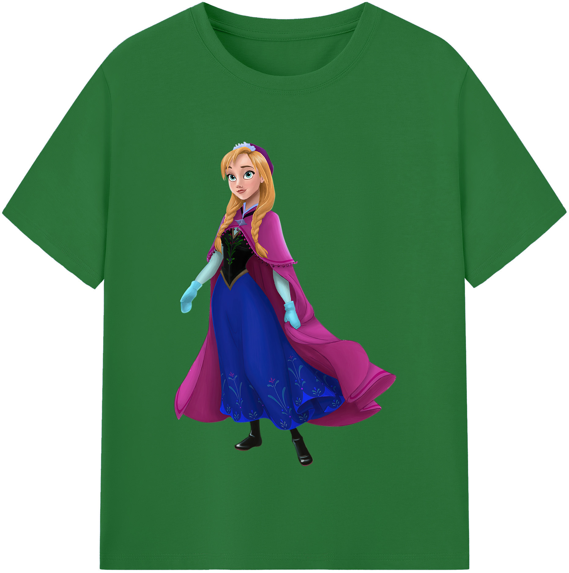 （画像用） アナと雪の女王 アンナ エルサ Frozen Anna Elsa 綿100％半袖Tシャツ（フロントプリント）