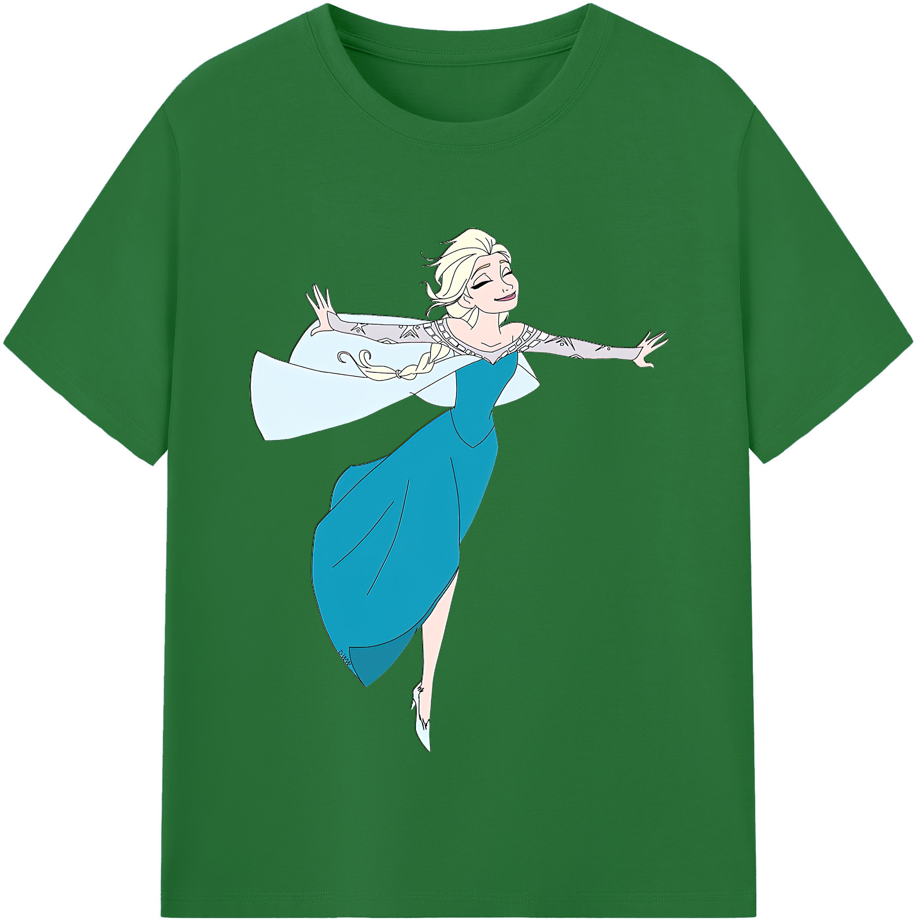 （画像用） アナと雪の女王 アンナ エルサ Frozen Anna Elsa 綿100％半袖Tシャツ（フロントプリント）