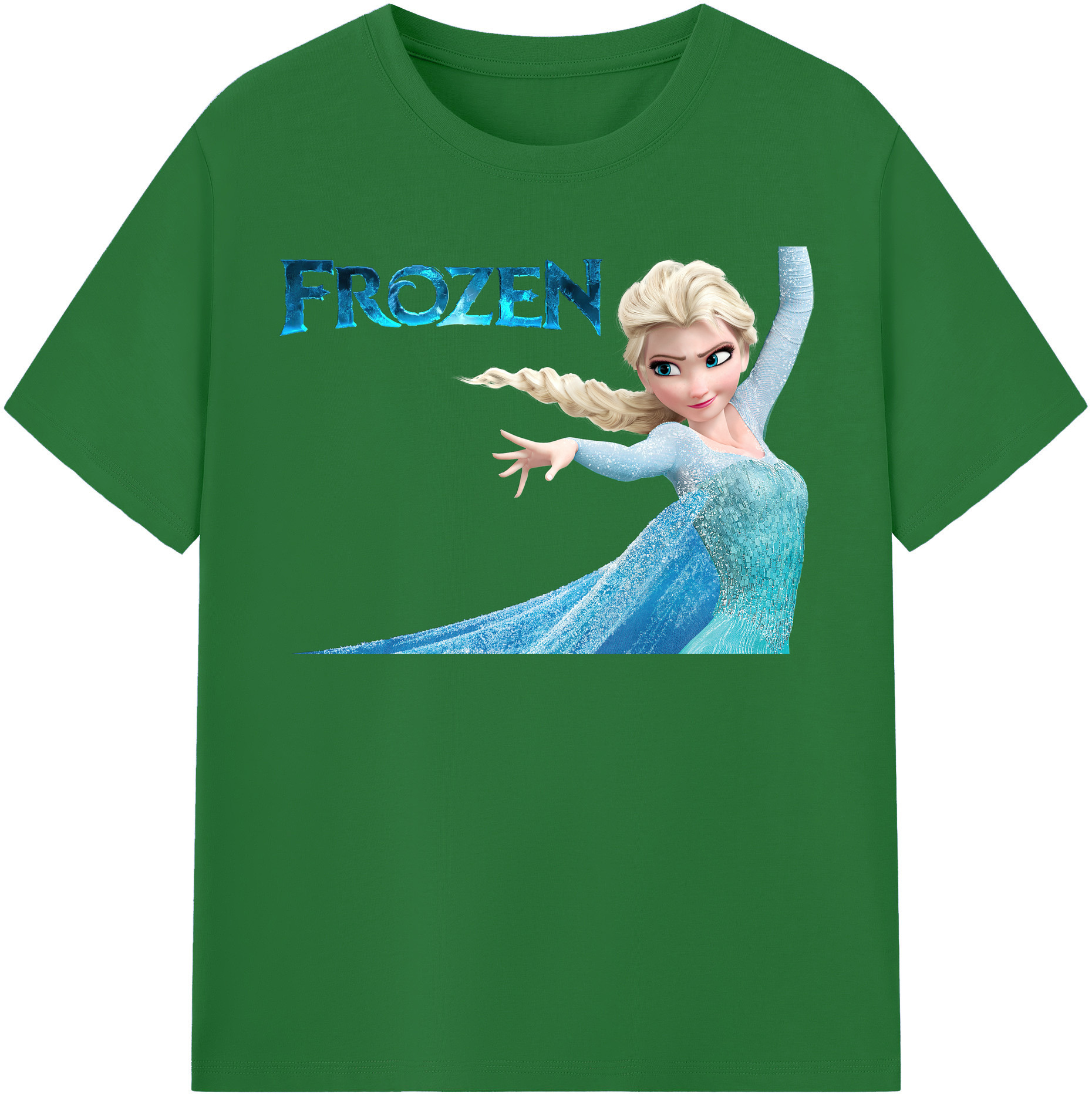 （画像用） アナと雪の女王 アンナ エルサ Frozen Anna Elsa 綿100％半袖Tシャツ（フロントプリント）