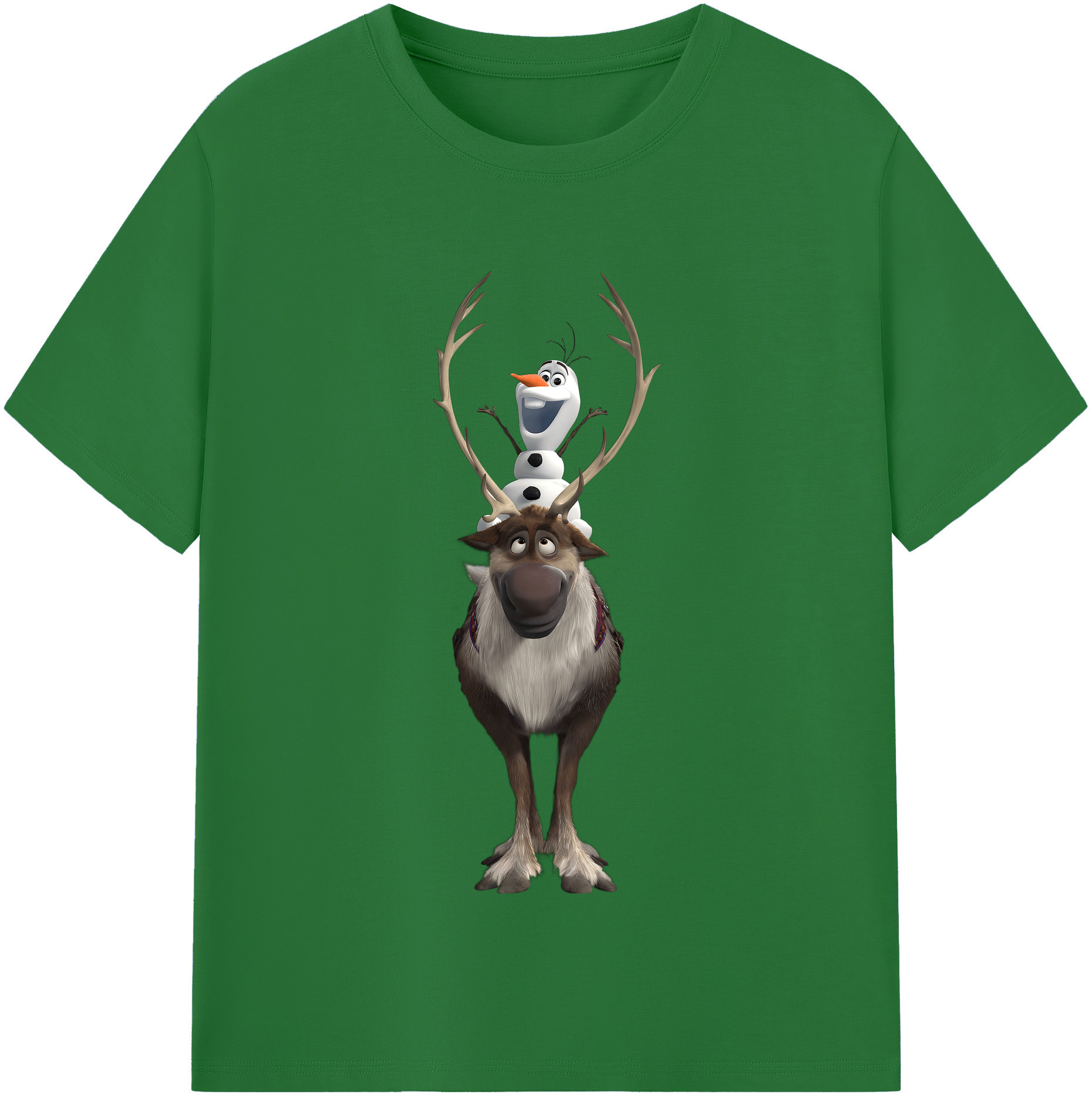（画像用） アナと雪の女王 アンナ エルサ Frozen Anna Elsa 綿100％半袖Tシャツ（フロントプリント）