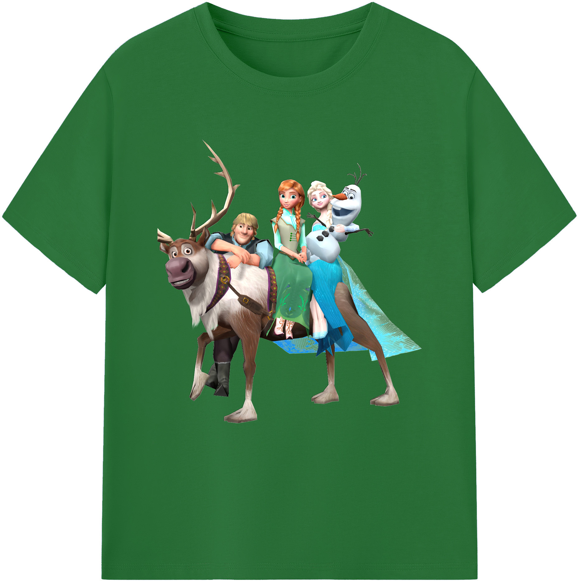 （画像用） アナと雪の女王 アンナ エルサ Frozen Anna Elsa 綿100％半袖Tシャツ（フロントプリント）