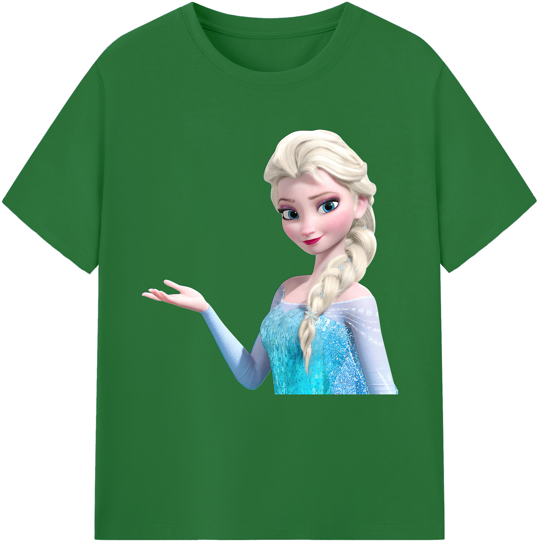 （画像用） アナと雪の女王 アンナ エルサ Frozen Anna Elsa 綿100％半袖Tシャツ（フロントプリント）