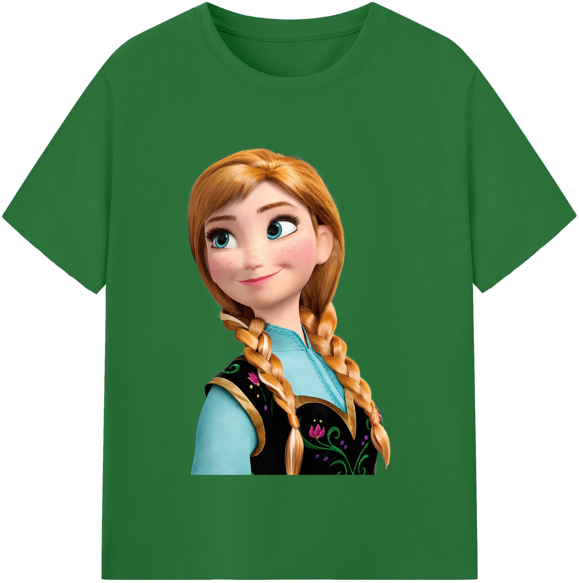 （画像用） アナと雪の女王 アンナ エルサ Frozen Anna Elsa 綿100％半袖Tシャツ（フロントプリント）