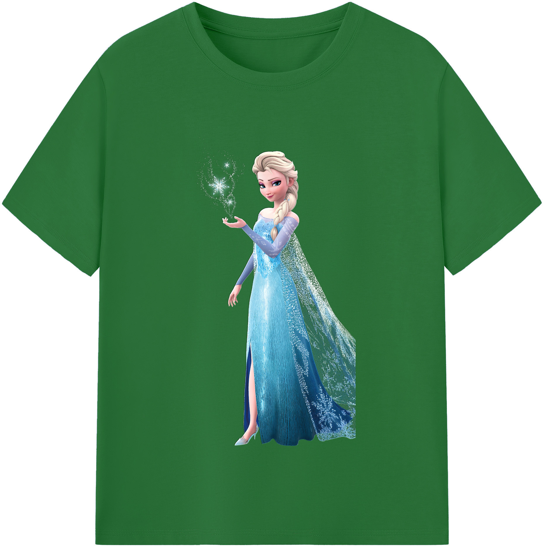 （画像用） アナと雪の女王 アンナ エルサ Frozen Anna Elsa 綿100％半袖Tシャツ（フロントプリント）