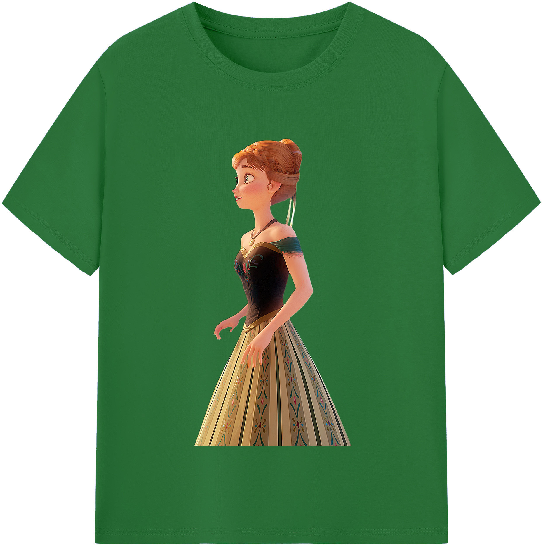 （画像用） アナと雪の女王 アンナ エルサ Frozen Anna Elsa 綿100％半袖Tシャツ（フロントプリント）