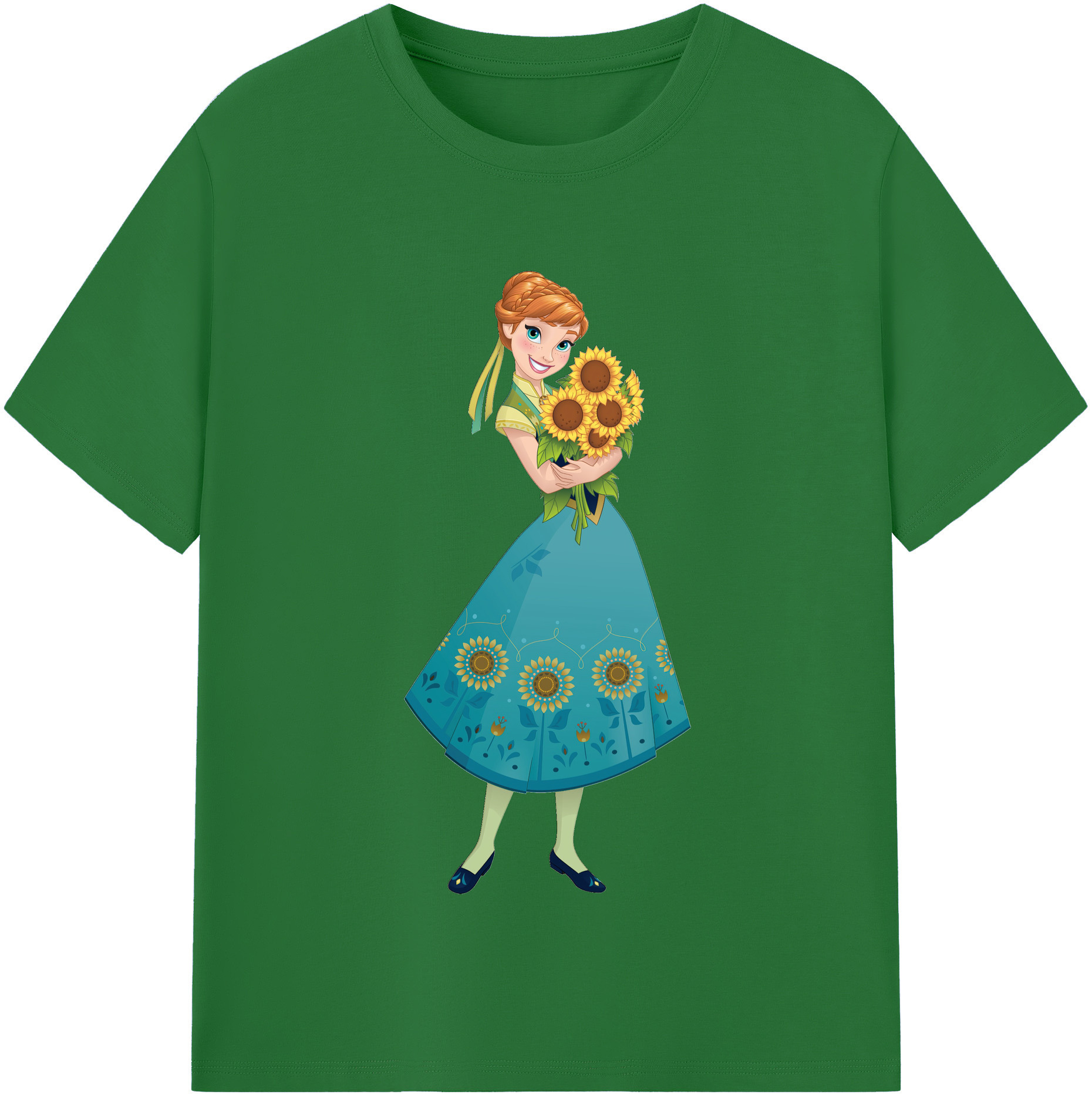 （画像用） アナと雪の女王 アンナ エルサ Frozen Anna Elsa 綿100％半袖Tシャツ（フロントプリント）