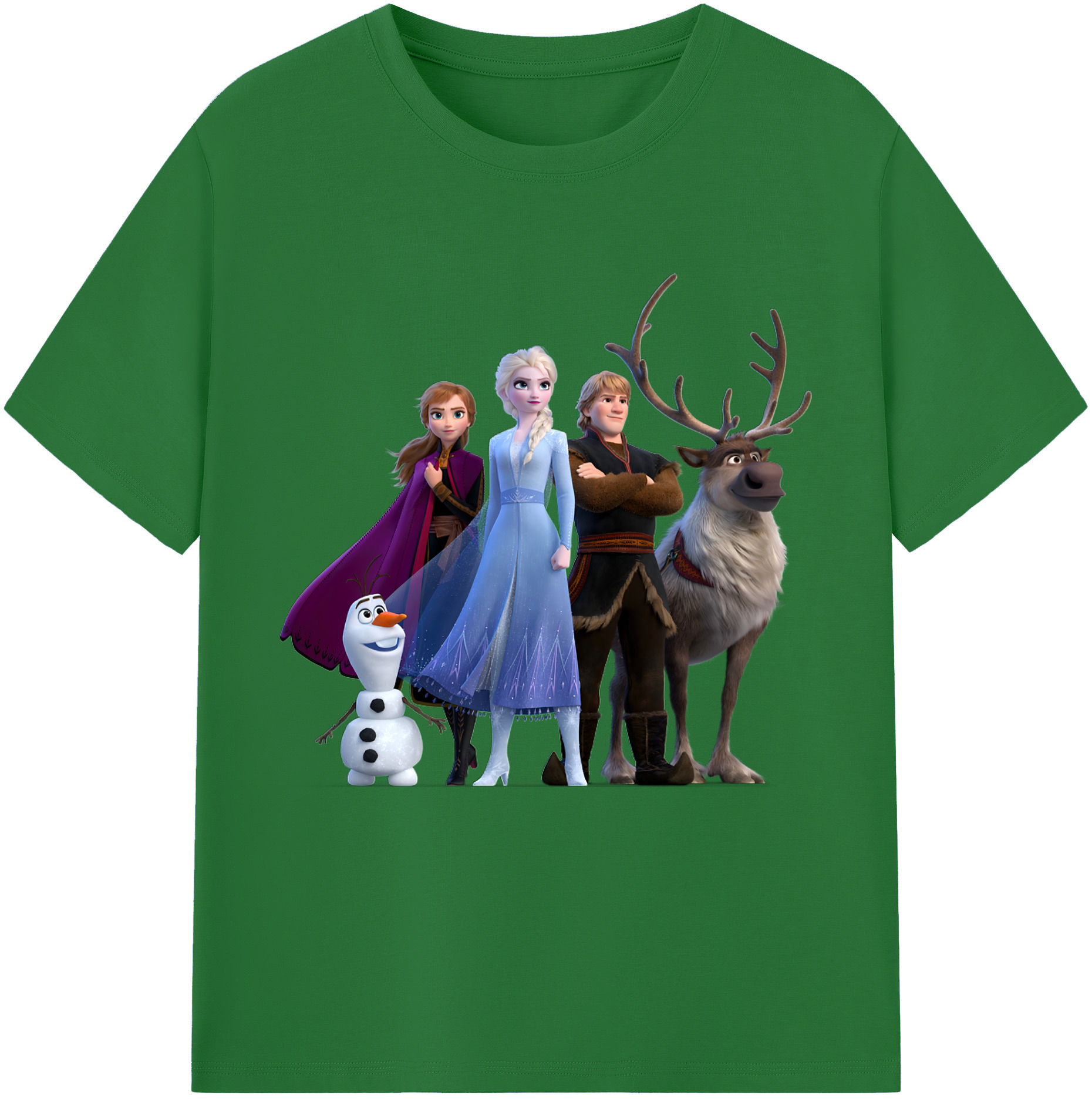 （画像用） アナと雪の女王 アンナ エルサ Frozen Anna Elsa 綿100％半袖Tシャツ（フロントプリント）