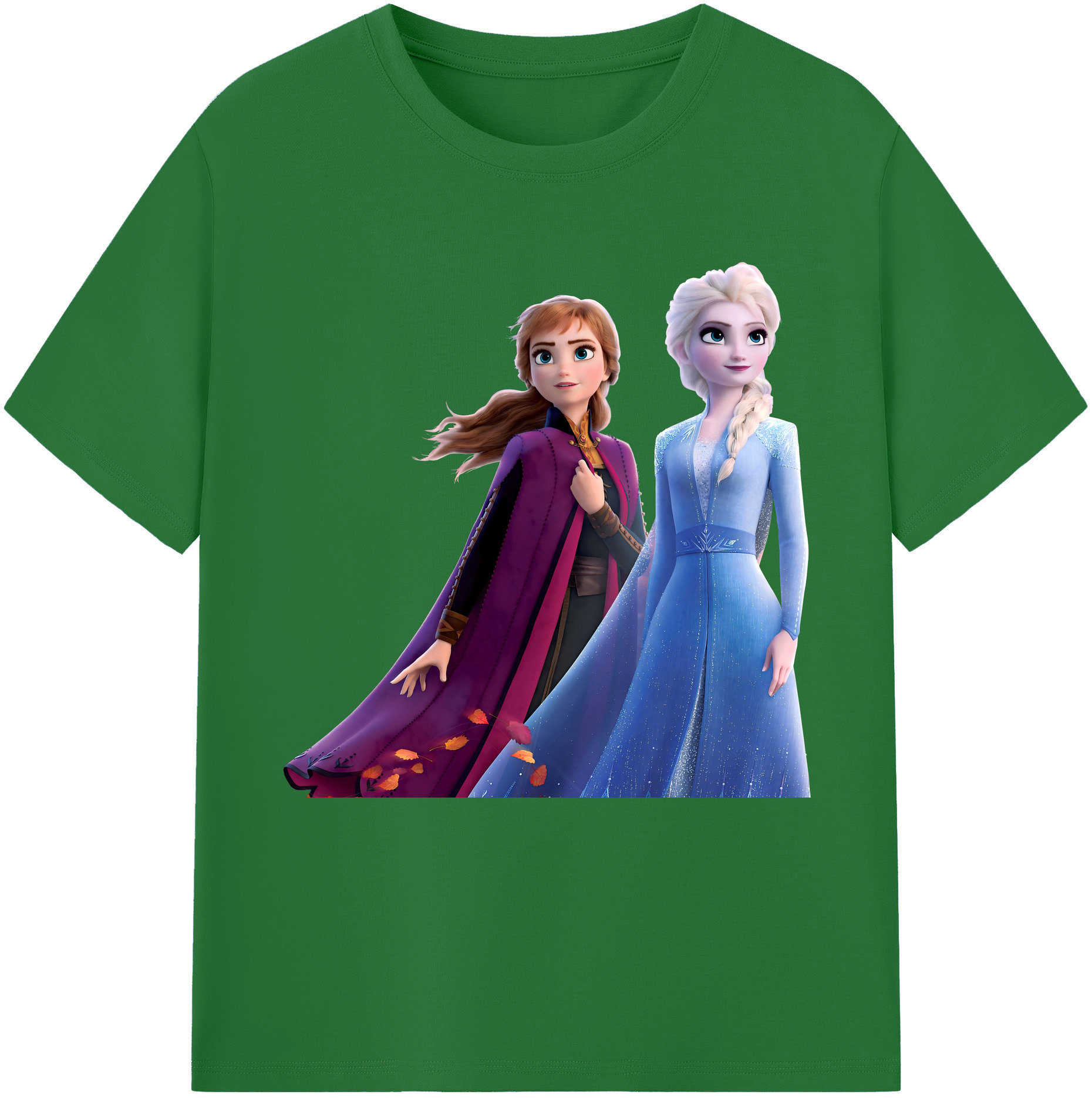 （画像用） アナと雪の女王 アンナ エルサ Frozen Anna Elsa 綿100％半袖Tシャツ（フロントプリント）
