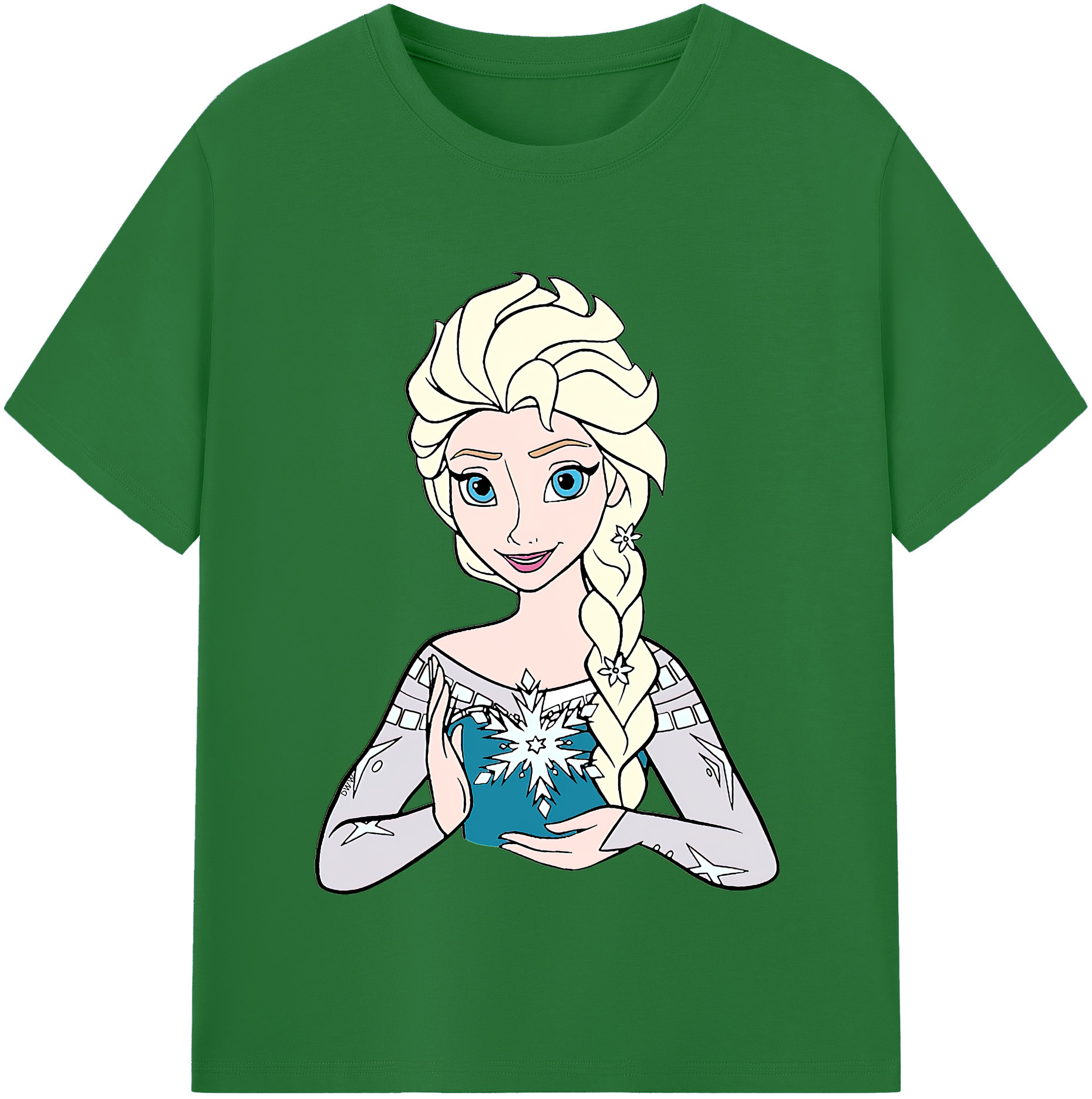 （画像用） アナと雪の女王 アンナ エルサ Frozen Anna Elsa 綿100％半袖Tシャツ（フロントプリント）