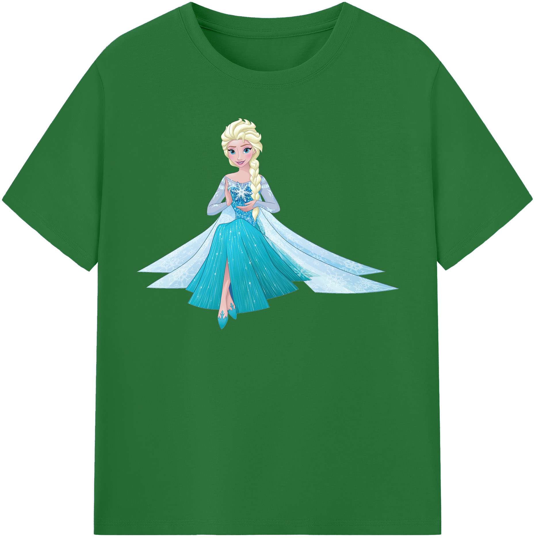 （画像用） アナと雪の女王 アンナ エルサ Frozen Anna Elsa 綿100％半袖Tシャツ（フロントプリント）