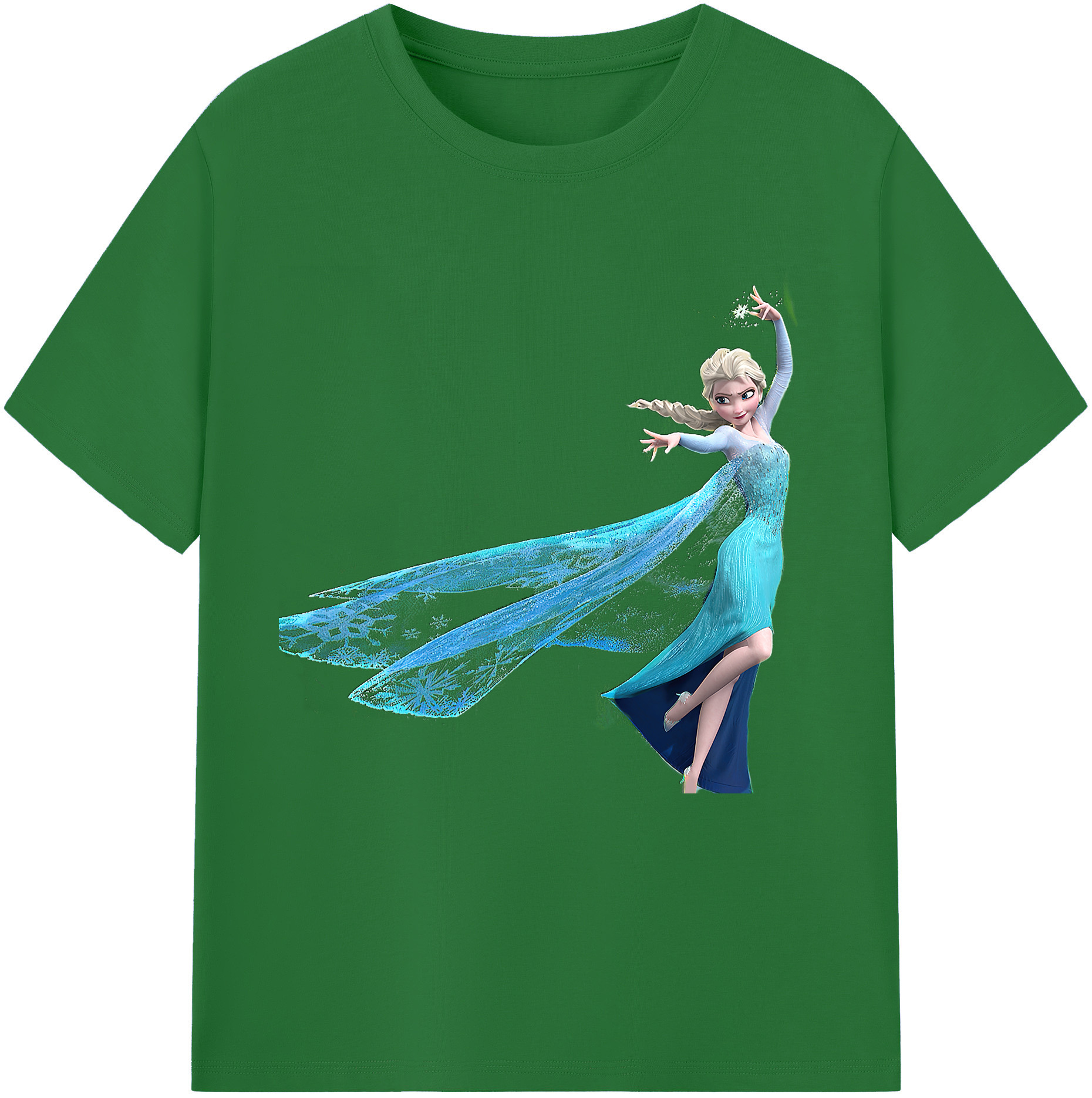 （画像用） アナと雪の女王 アンナ エルサ Frozen Anna Elsa 綿100％半袖Tシャツ（フロントプリント）