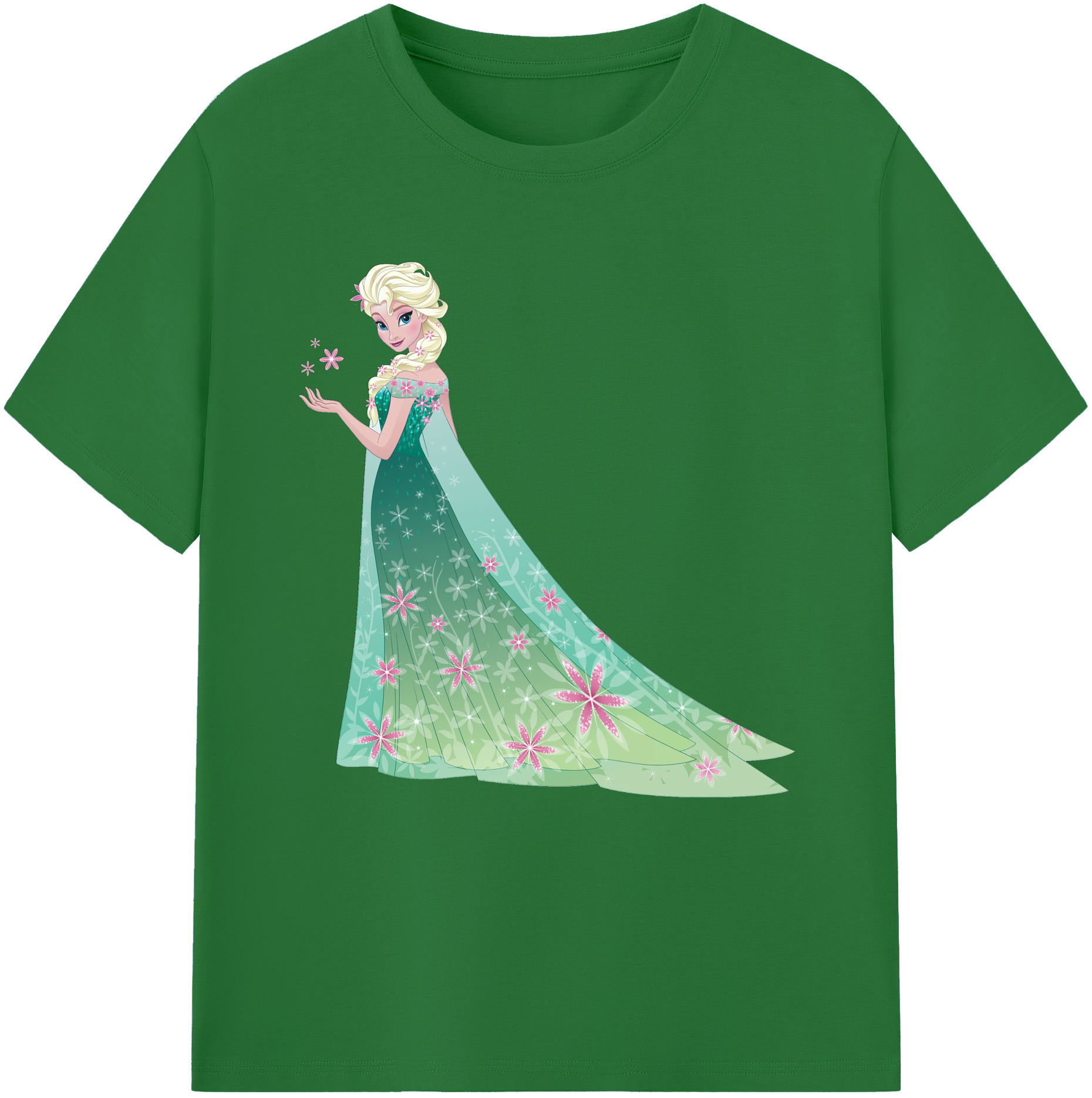 （画像用） アナと雪の女王 アンナ エルサ Frozen Anna Elsa 綿100％半袖Tシャツ（フロントプリント）