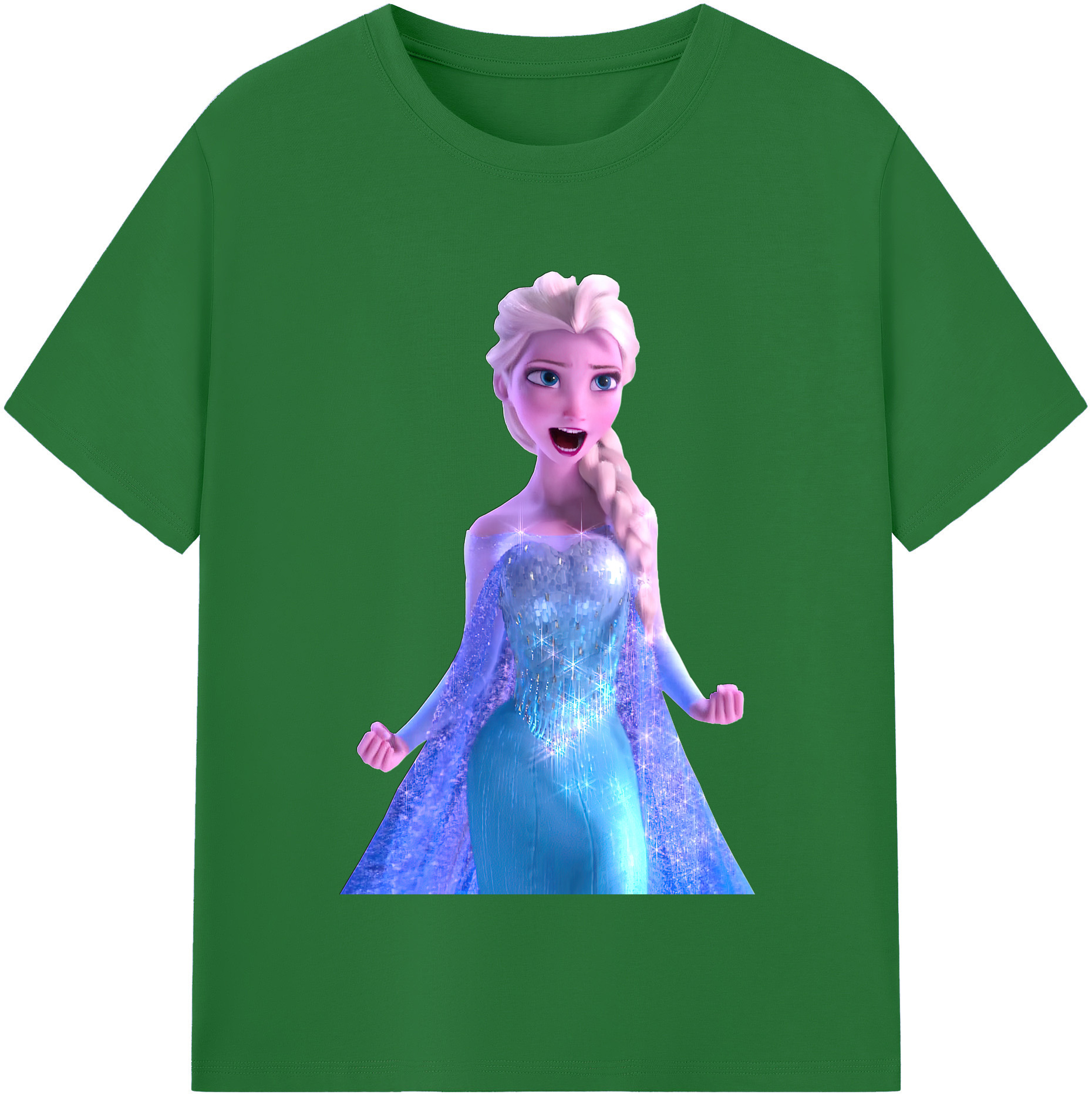 （画像用） アナと雪の女王 アンナ エルサ Frozen Anna Elsa 綿100％半袖Tシャツ（フロントプリント）