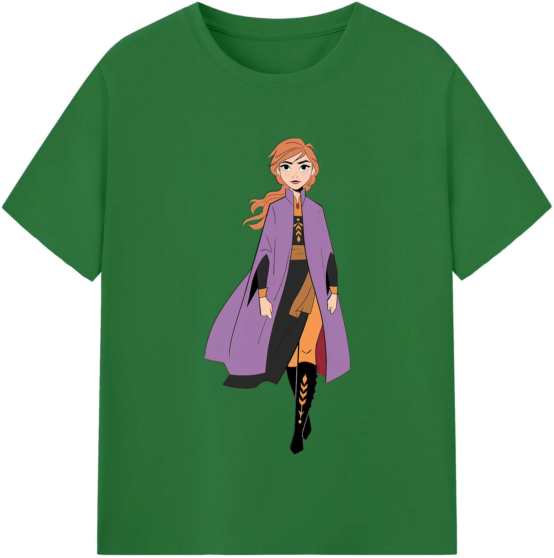 （画像用） アナと雪の女王 アンナ エルサ Frozen Anna Elsa 綿100％半袖Tシャツ（フロントプリント）