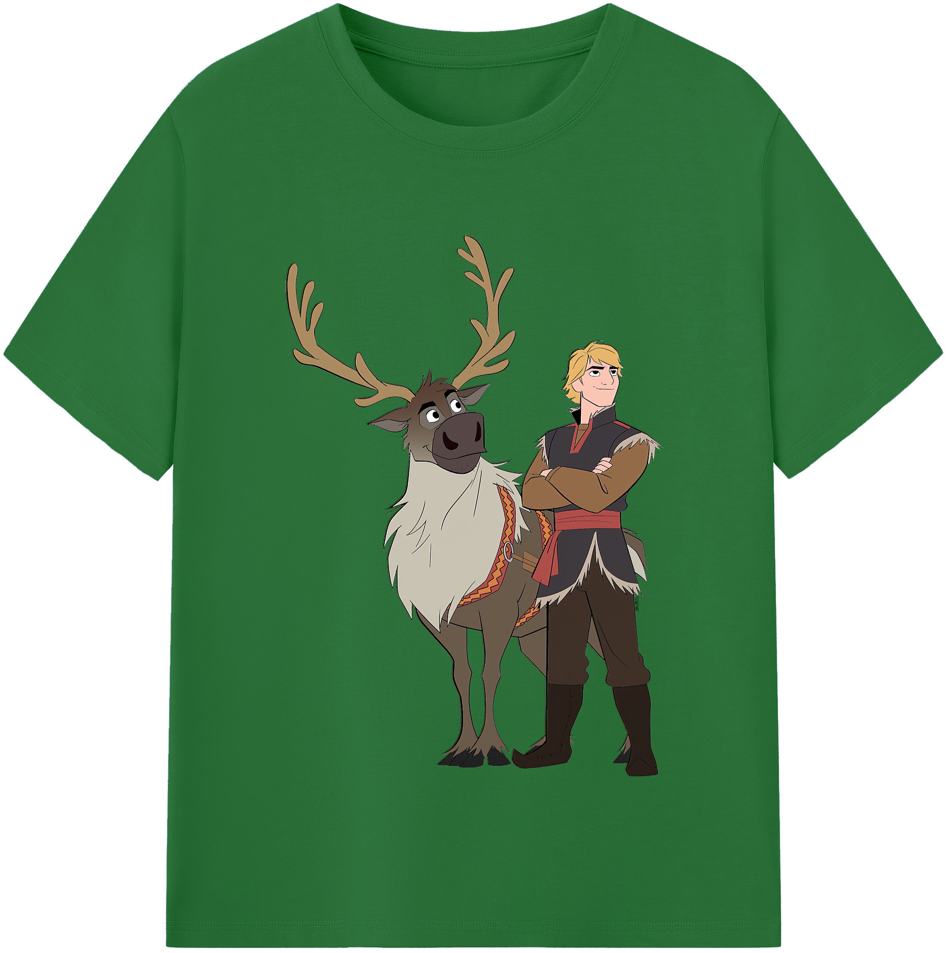 （画像用） アナと雪の女王 アンナ エルサ Frozen Anna Elsa 綿100％半袖Tシャツ（フロントプリント）